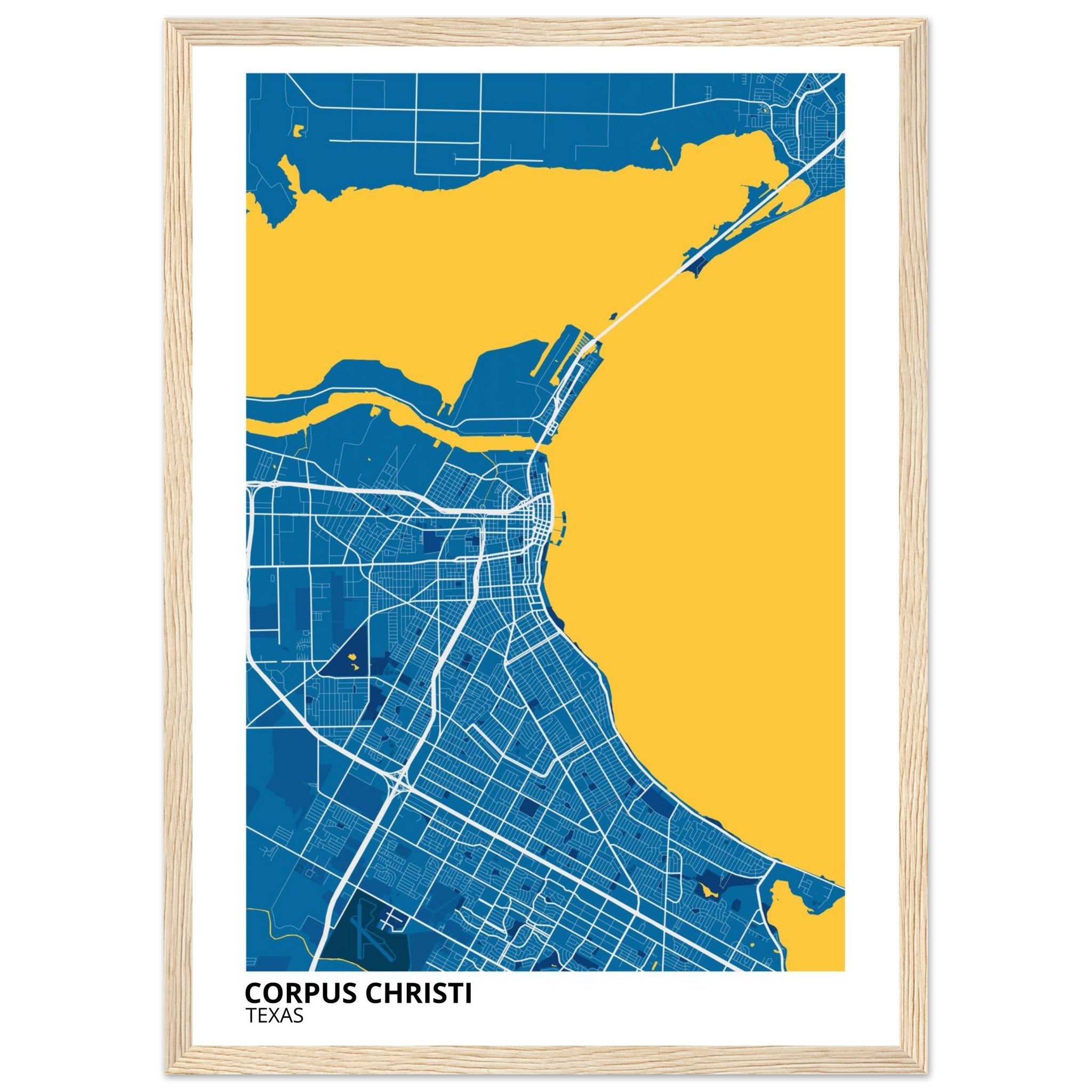 Corpus Christi Texas City Map Poster | Custom Map Art Print - Ink And Atlas