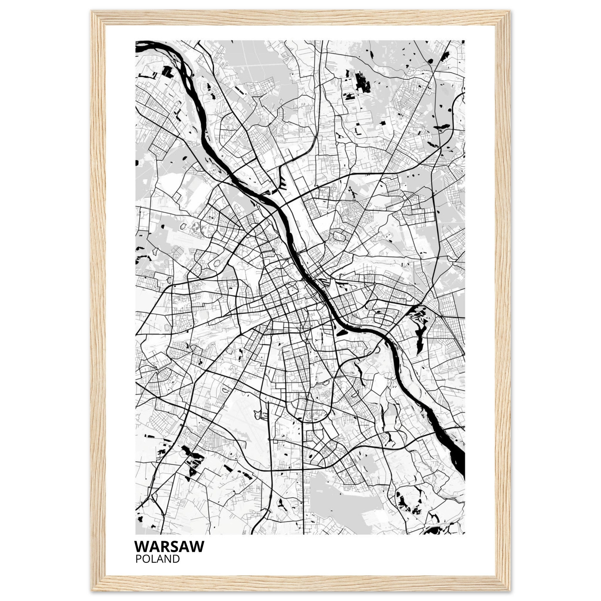 Warsaw Poland City Map Poster | Custom Map Art Print - Ink And Atlas