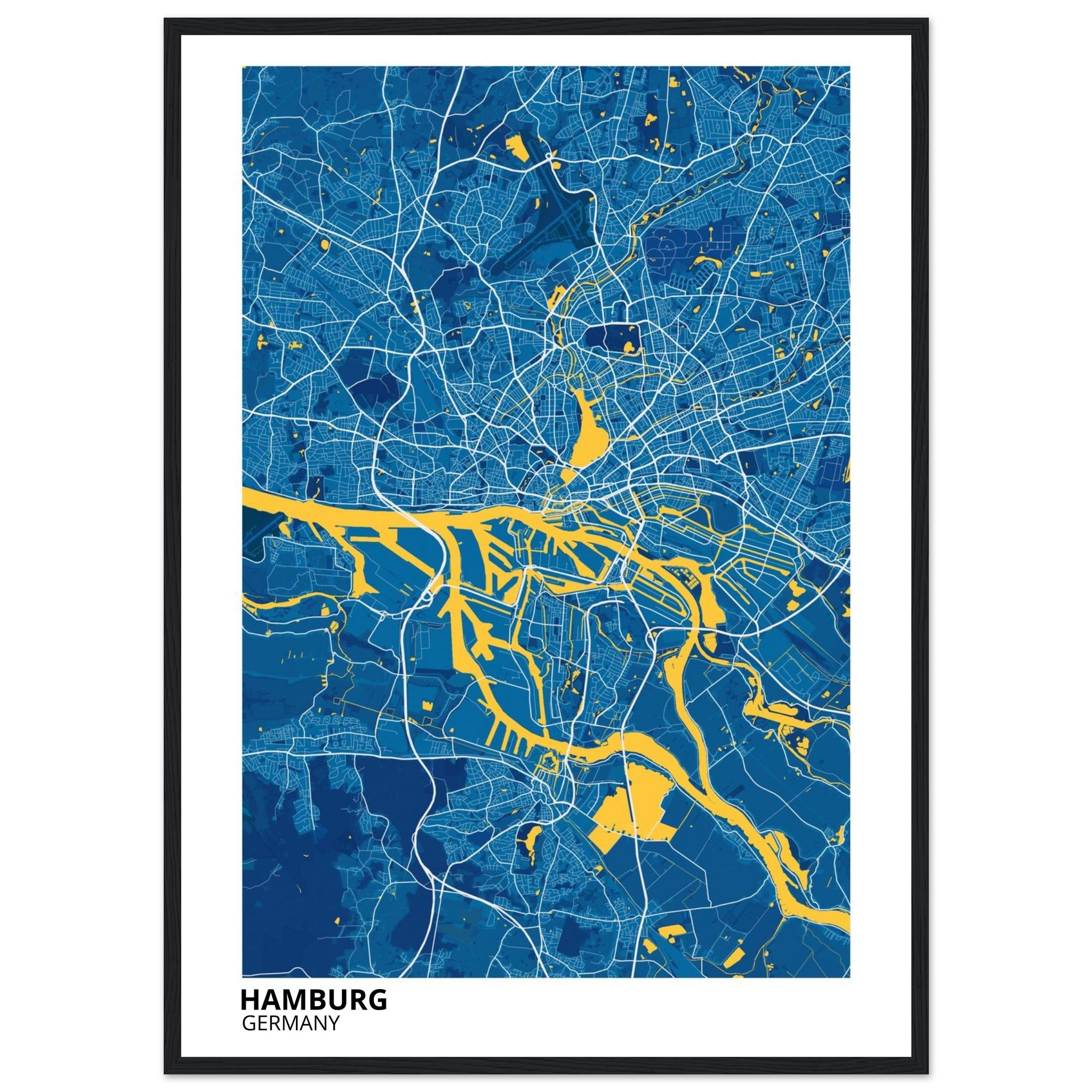 Hamburg Germany City Map Poster | Custom Map Art Print - Ink And Atlas