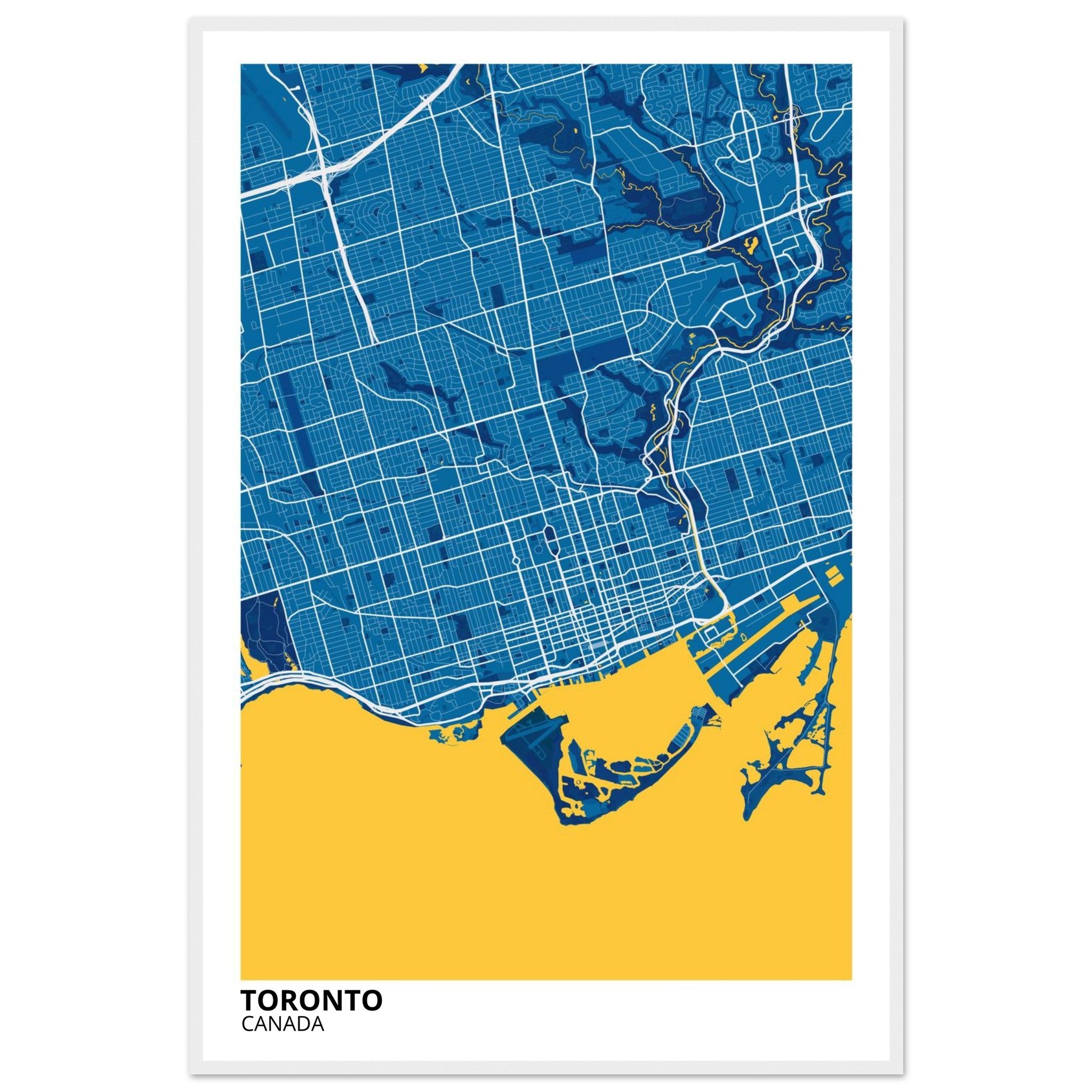 Toronto Canada City Map Poster | Custom Map Art Print - Ink And Atlas
