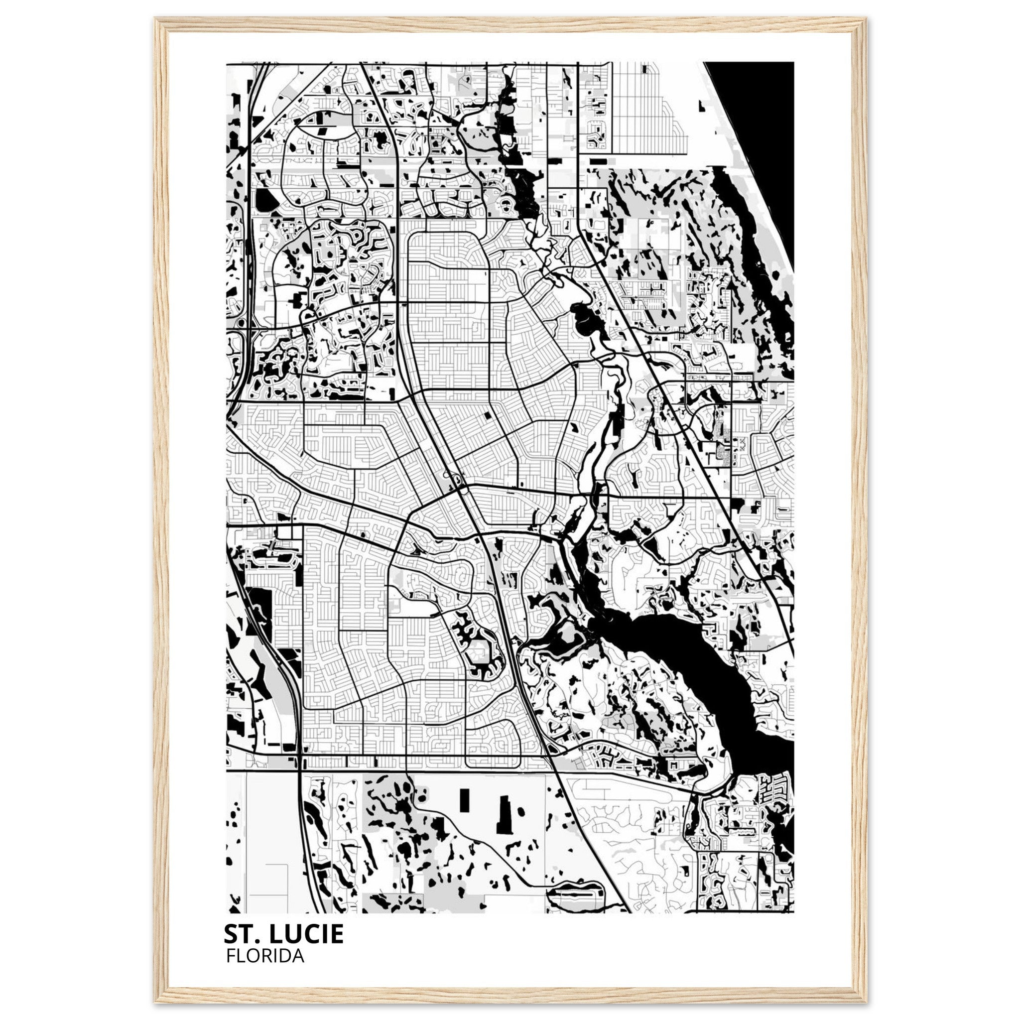 st lucie map poster print