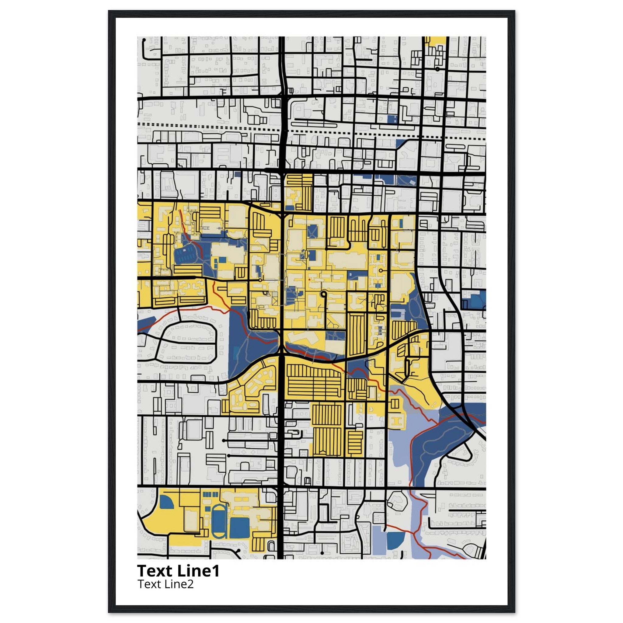 The University of Texas Arlington Campus Map Poster | Graduation Gift - Ink And Atlas