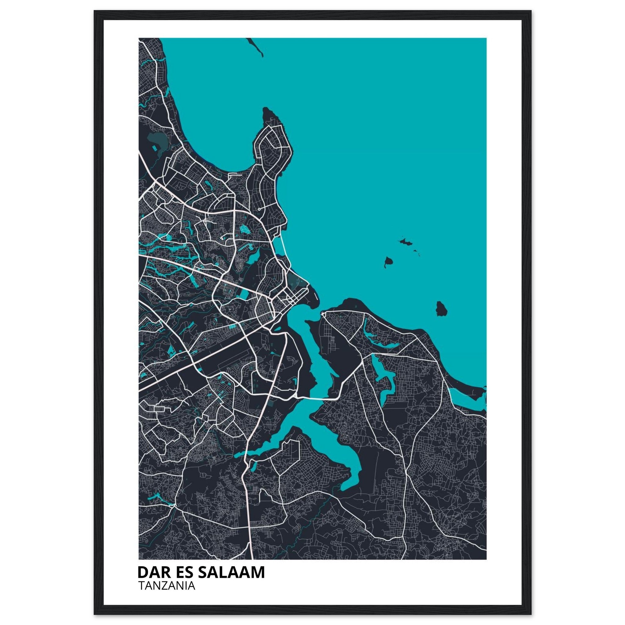 Dar es Salaam Tanzania City Map Poster | Custom Map Art Print - Ink And Atlas