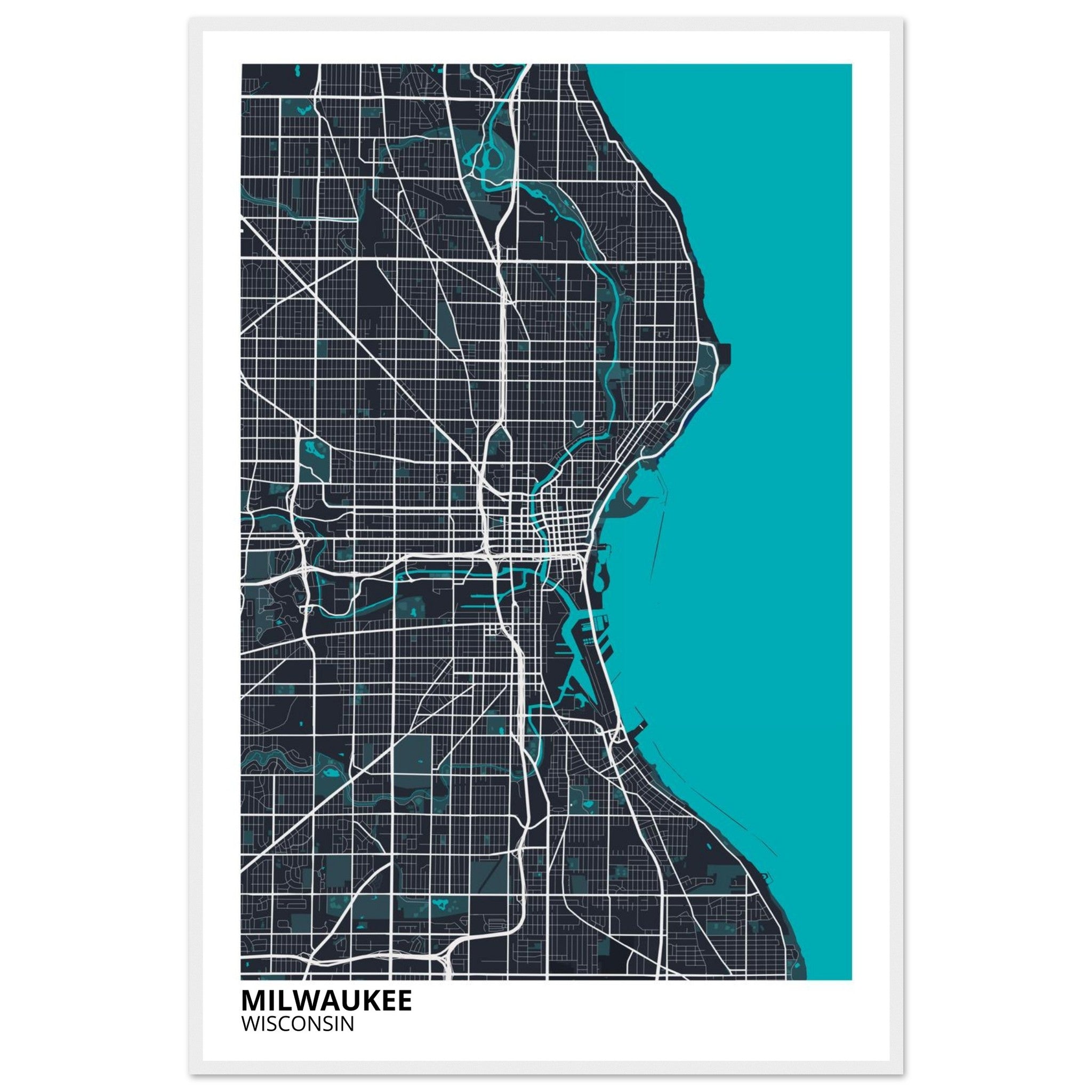 milwaukee map poster print