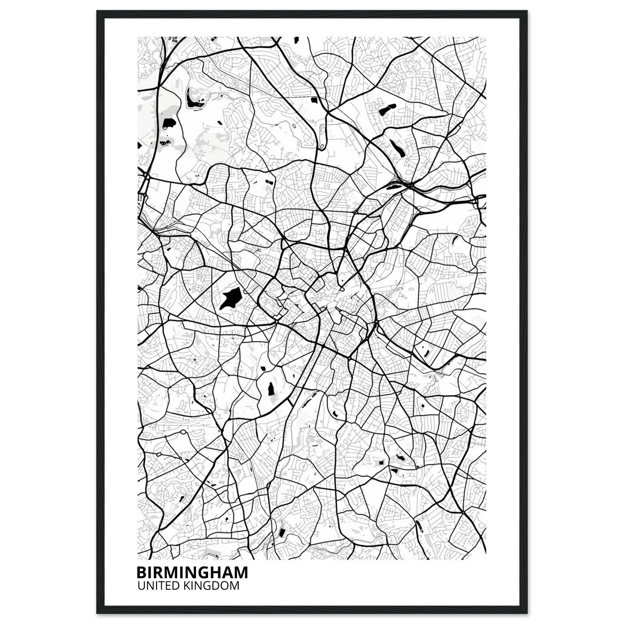 Birmingham United Kingdom City Map Poster | Custom Map Art Print - Ink And Atlas