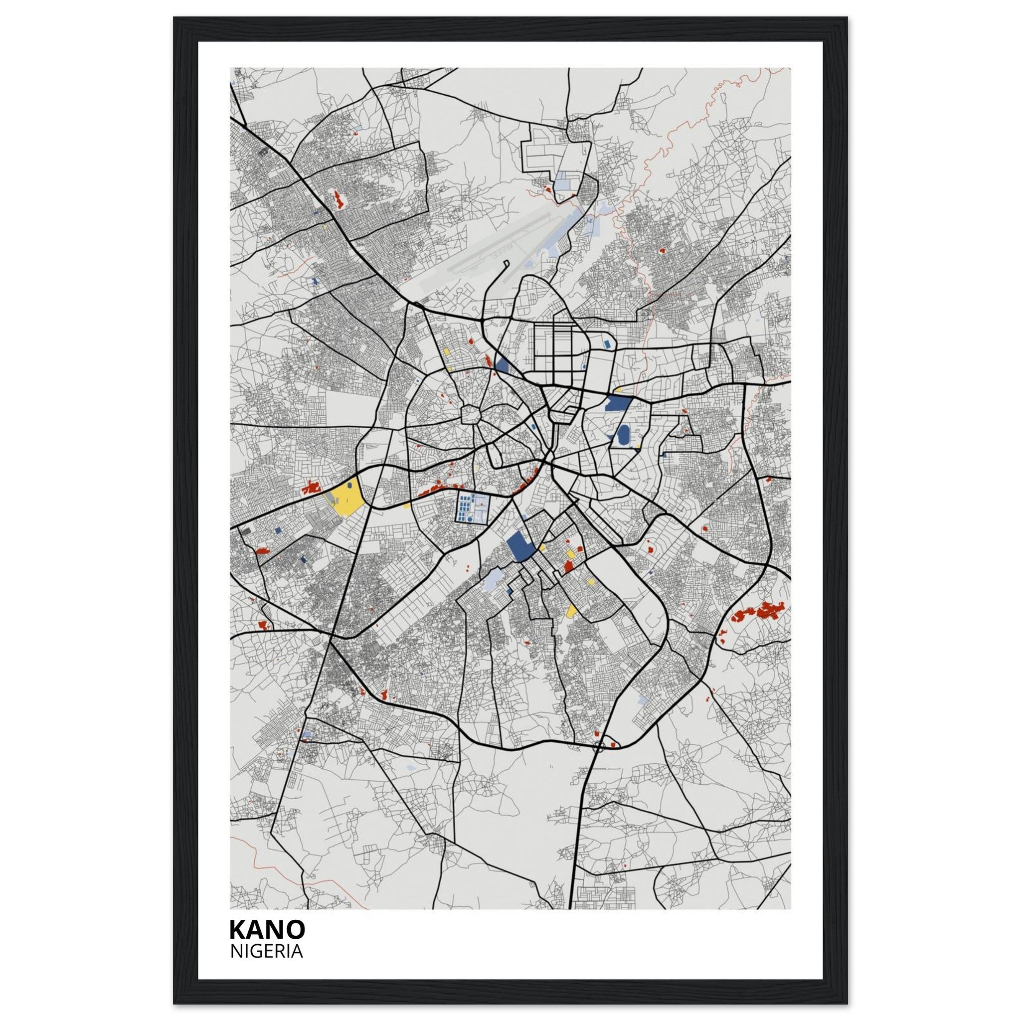 Kano Nigeria City Map Poster | Custom Map Art Print - Ink And Atlas