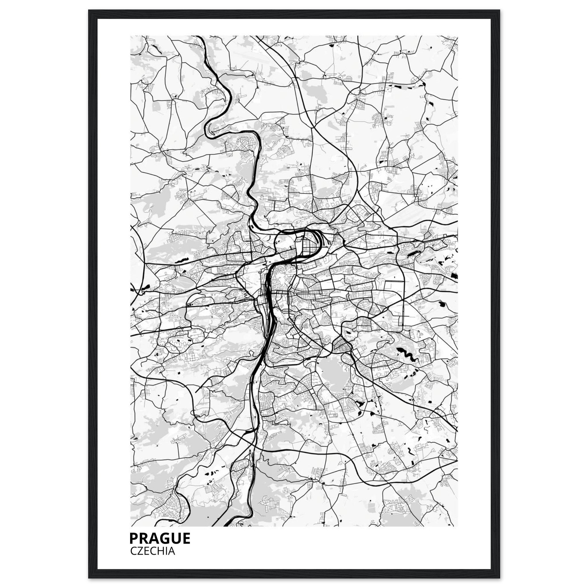 Prague Czechia City Map Poster | Custom Map Art Print - Ink And Atlas