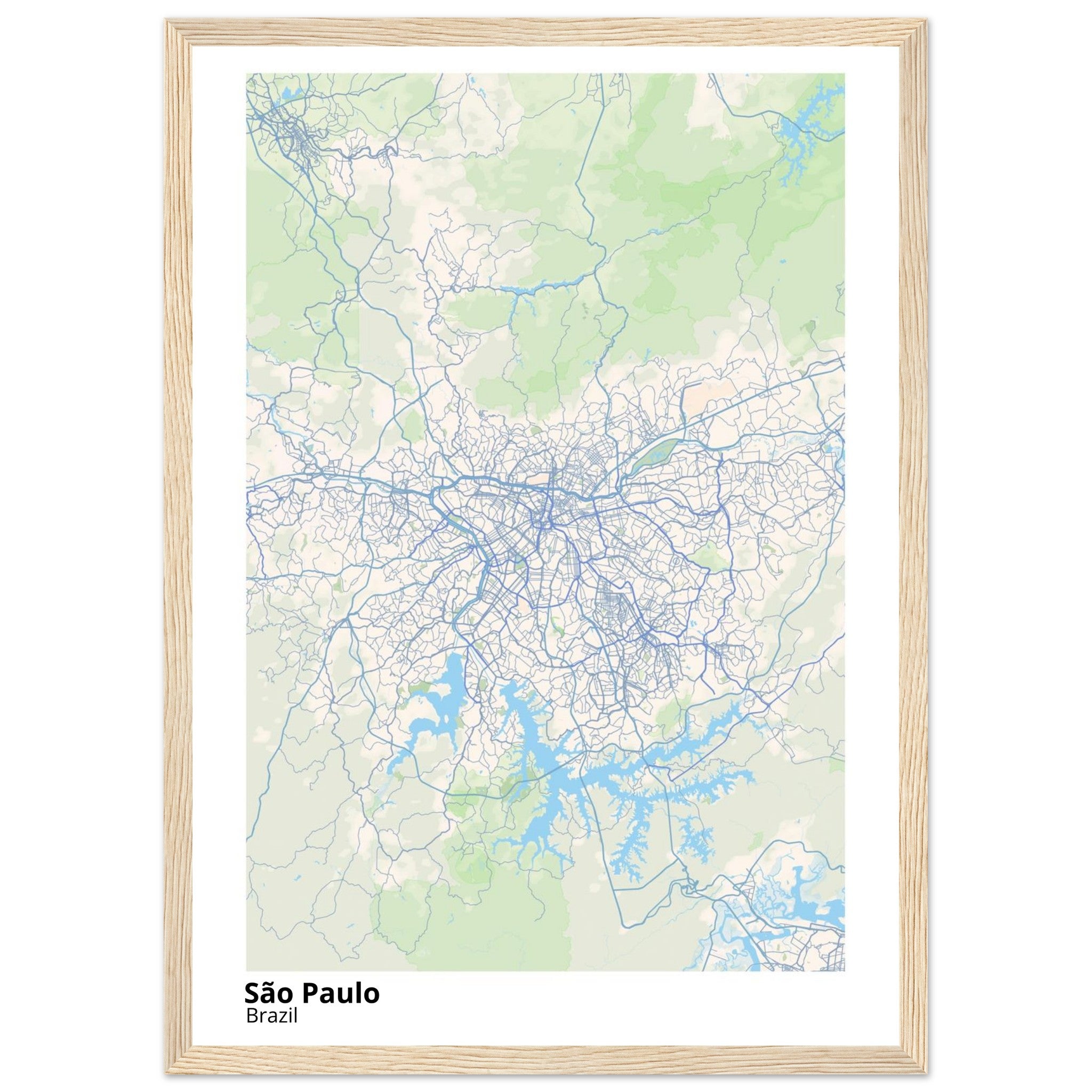 Sao Paulo Brazil City Map Poster | Custom Map Art Print - Ink And Atlas