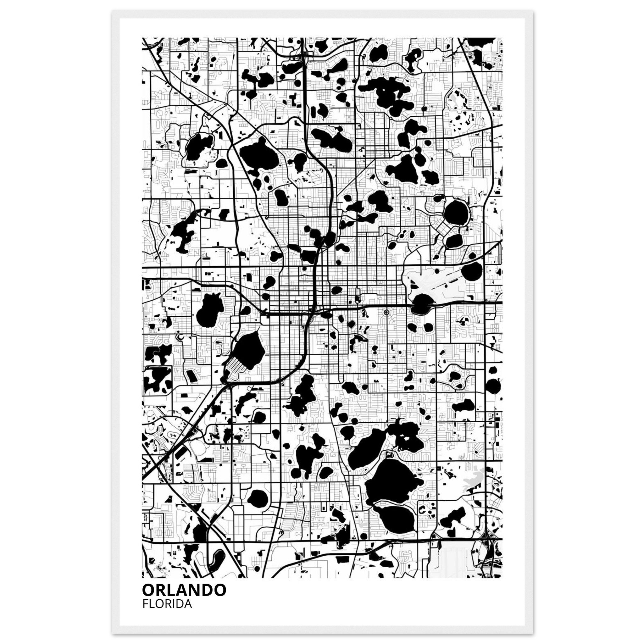 orlando map poster print