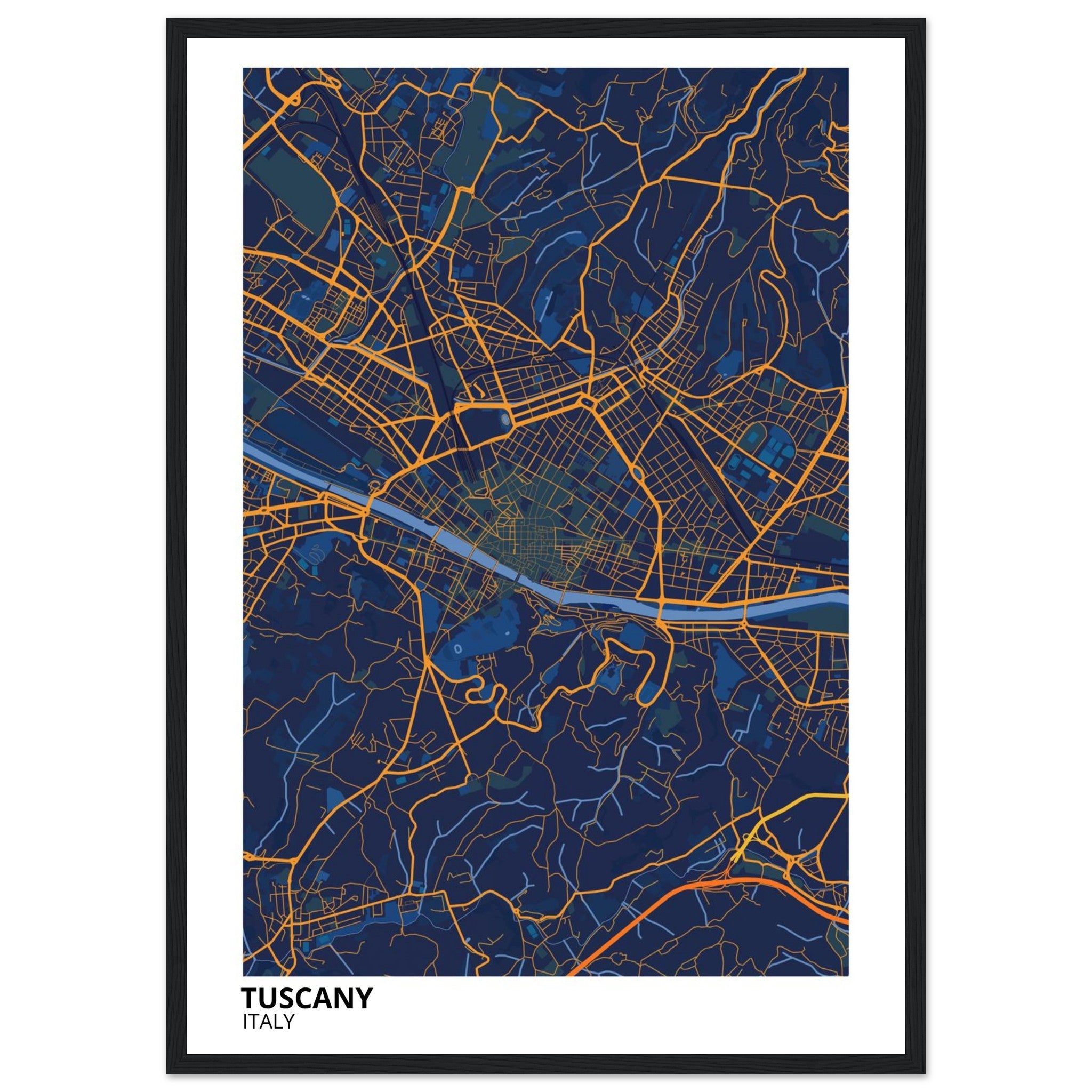 Tuscany Italy City Map Poster | Custom Map Art Print - Ink And Atlas