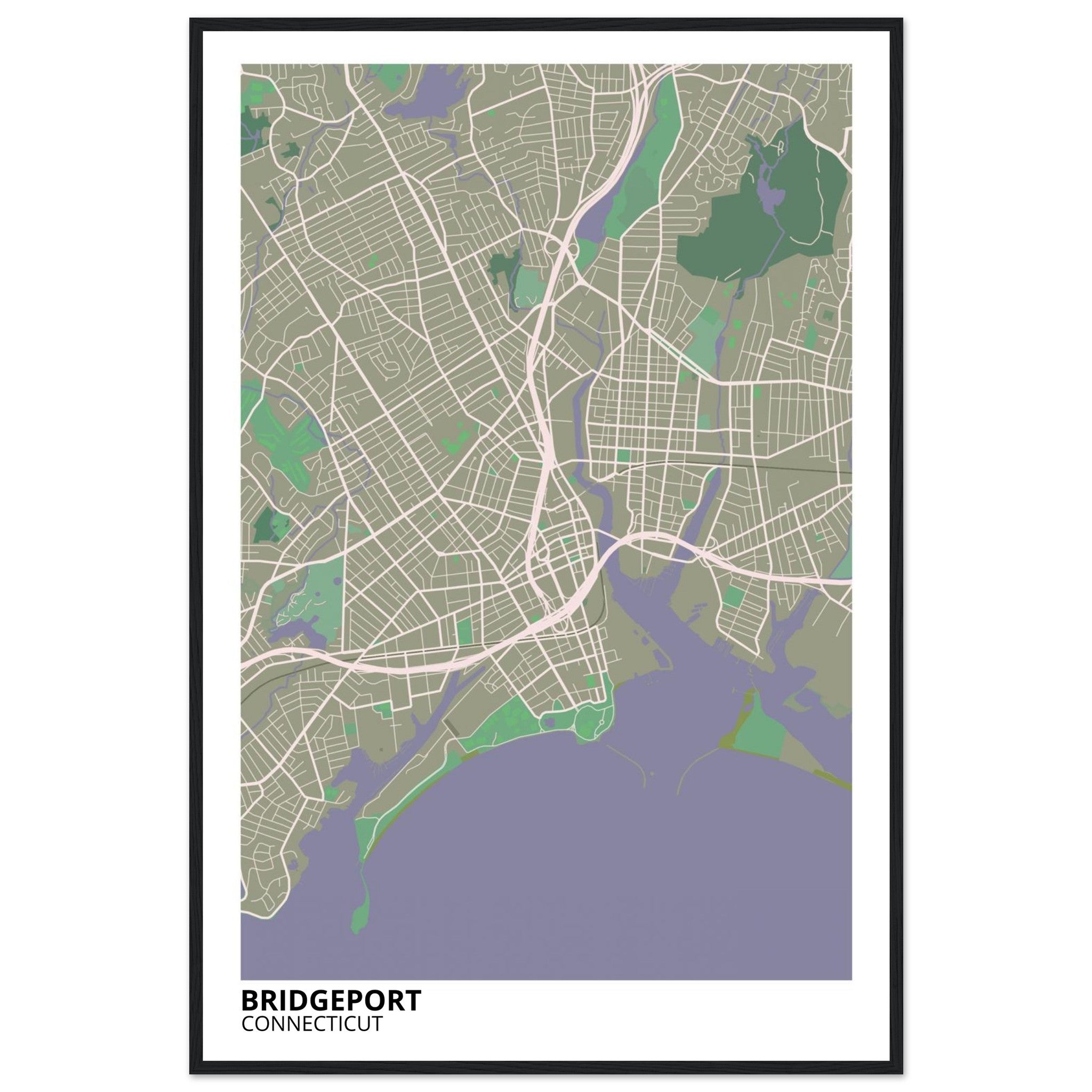 bridgeport map poster print