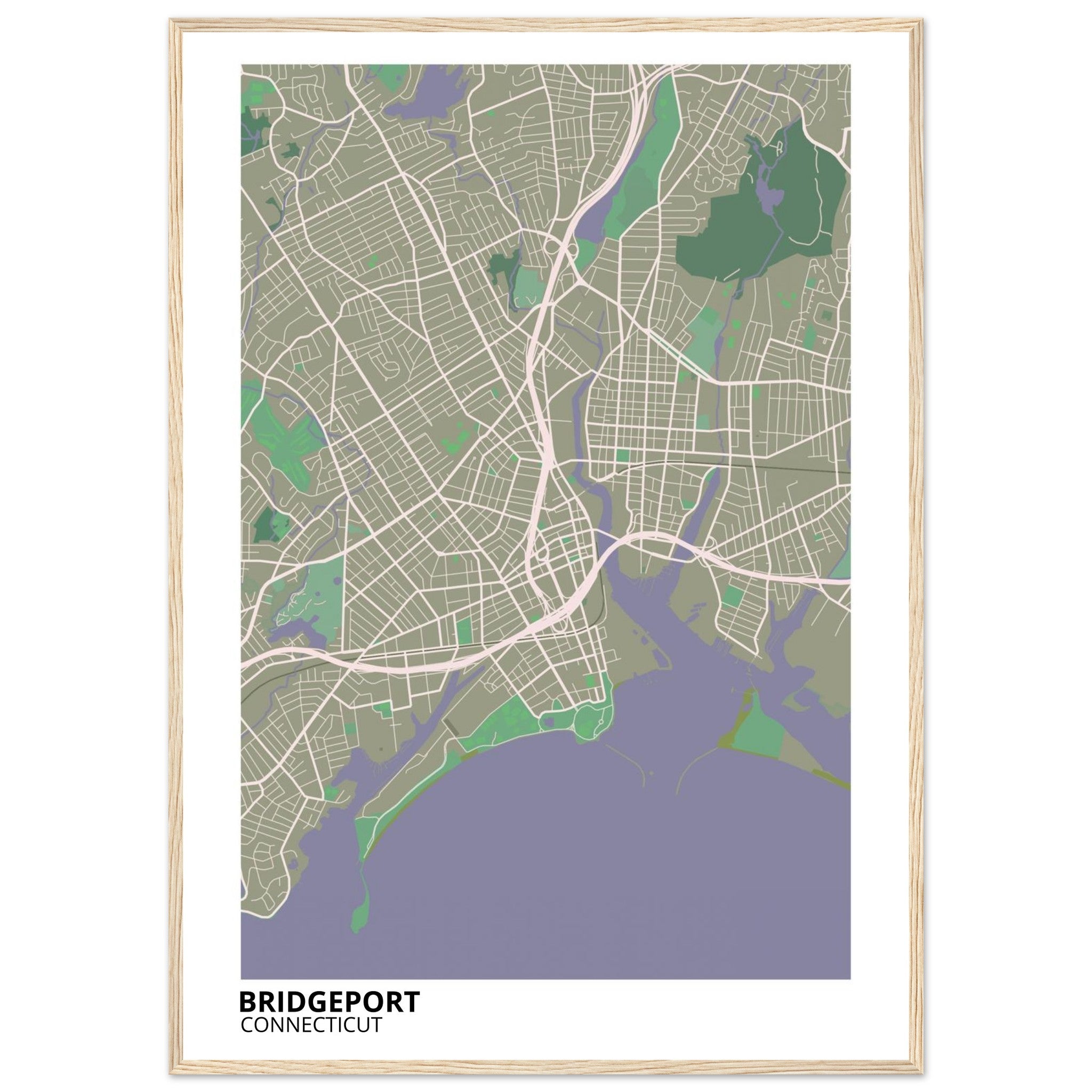 bridgeport map poster print