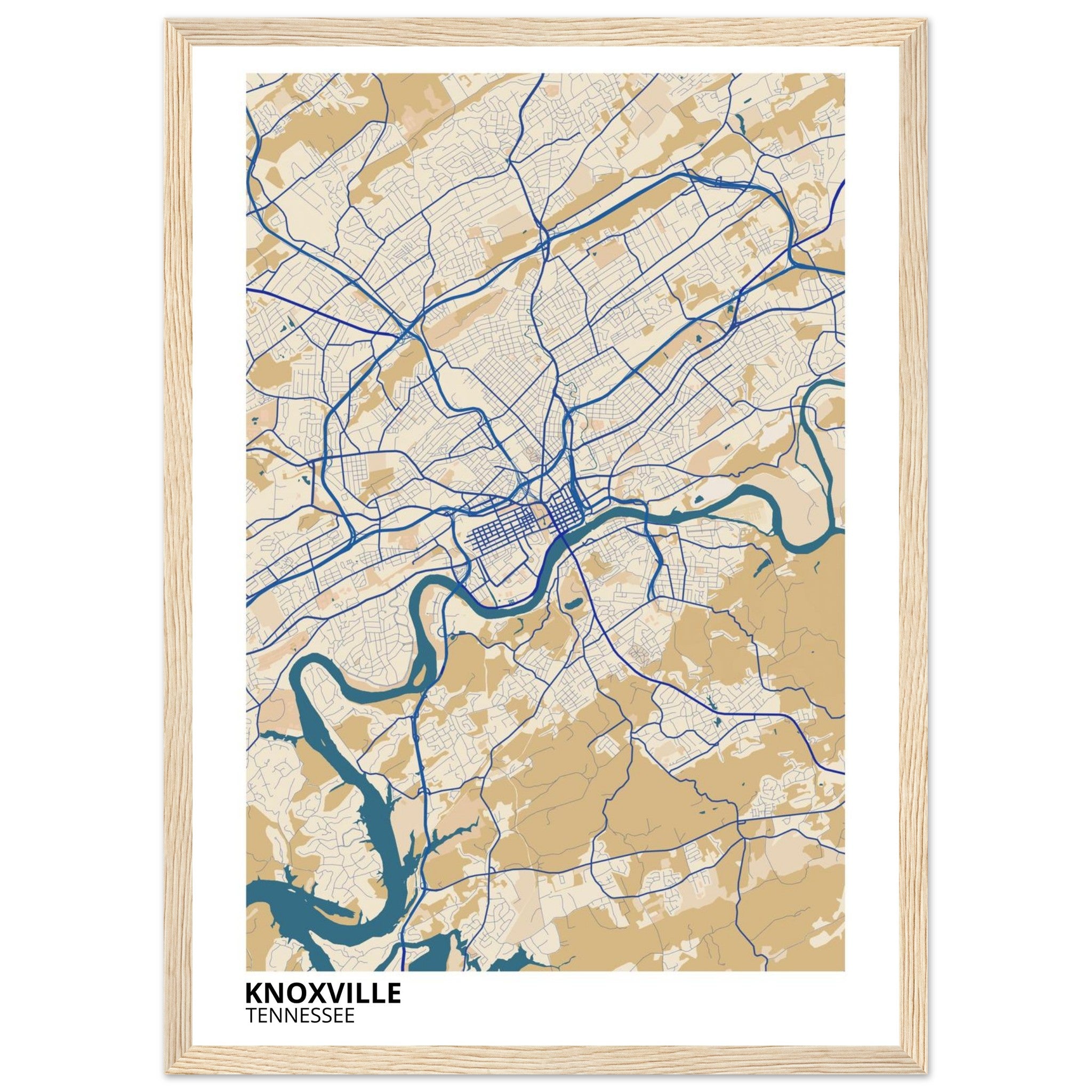 knoxville map poster print