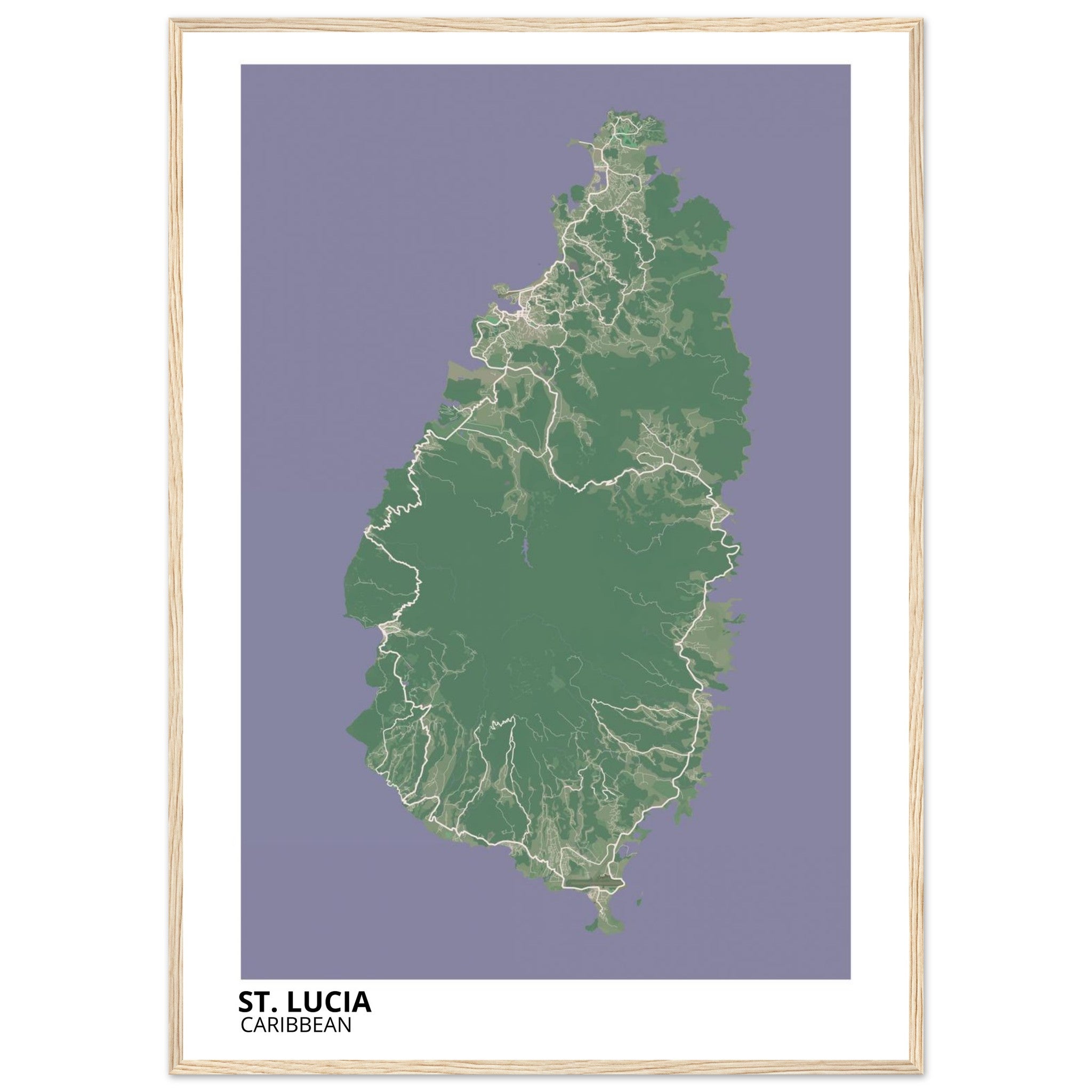 St. Lucia Caribbean City Map Poster | Custom Map Art Print - Ink And Atlas