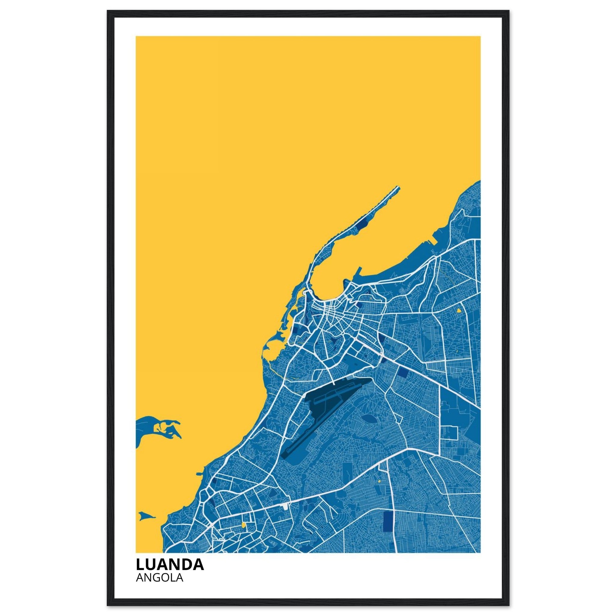 Luanda Angola City Map Poster | Custom Map Art Print - Ink And Atlas