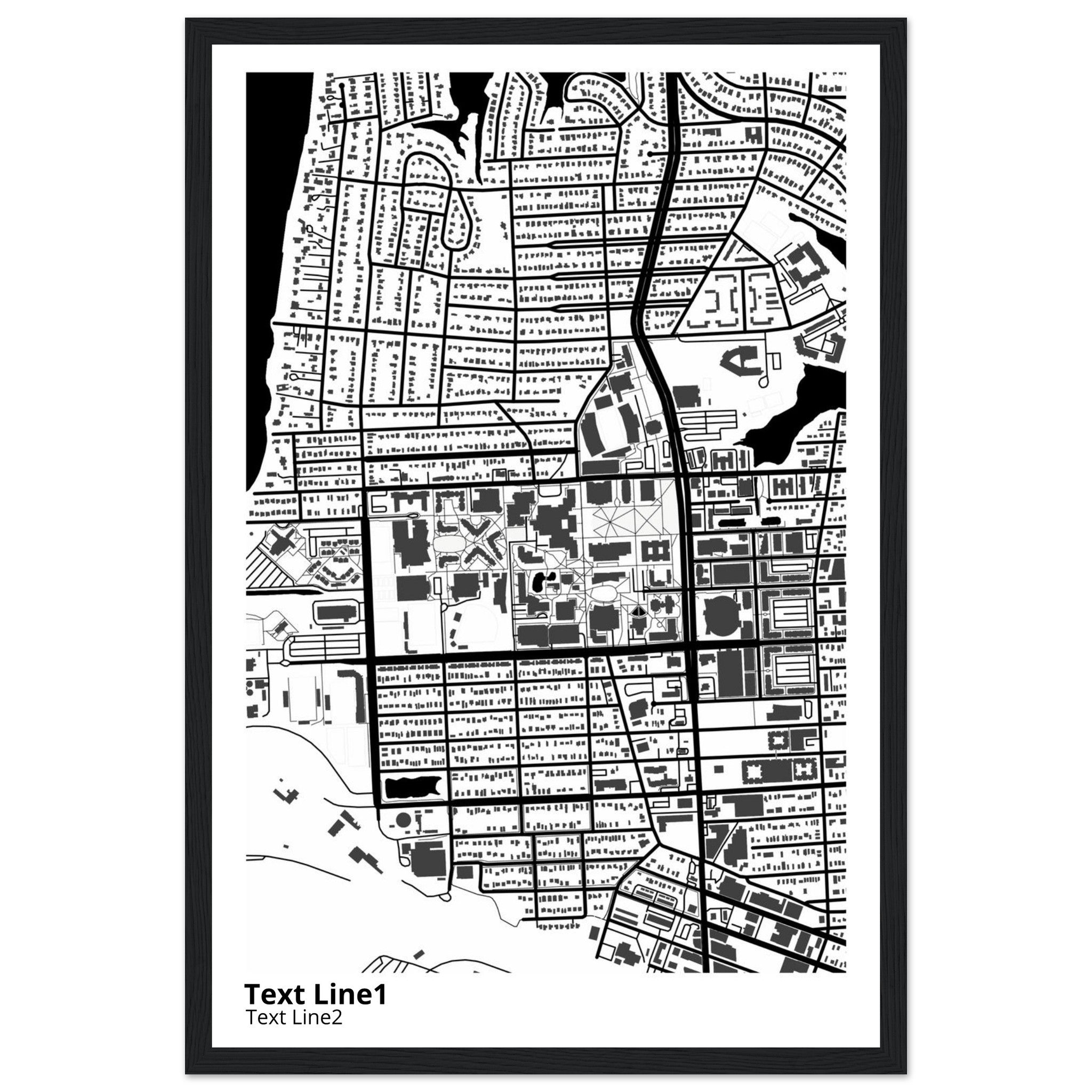 old dominion university virginia modern campus map print