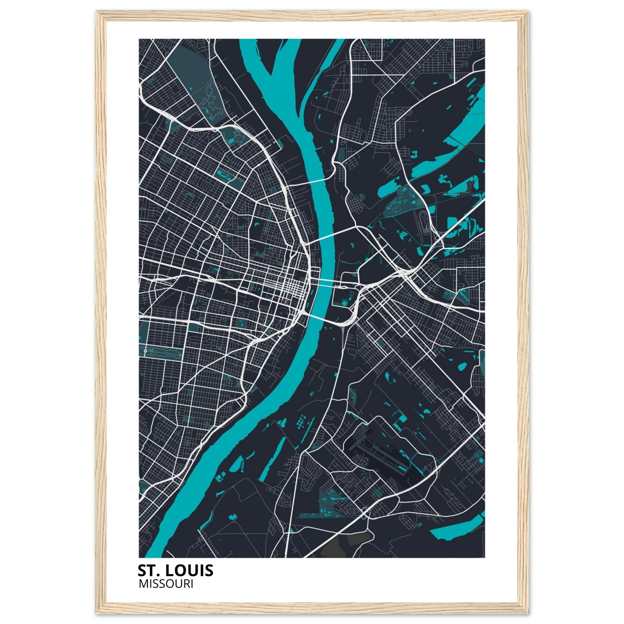 st louis map poster print