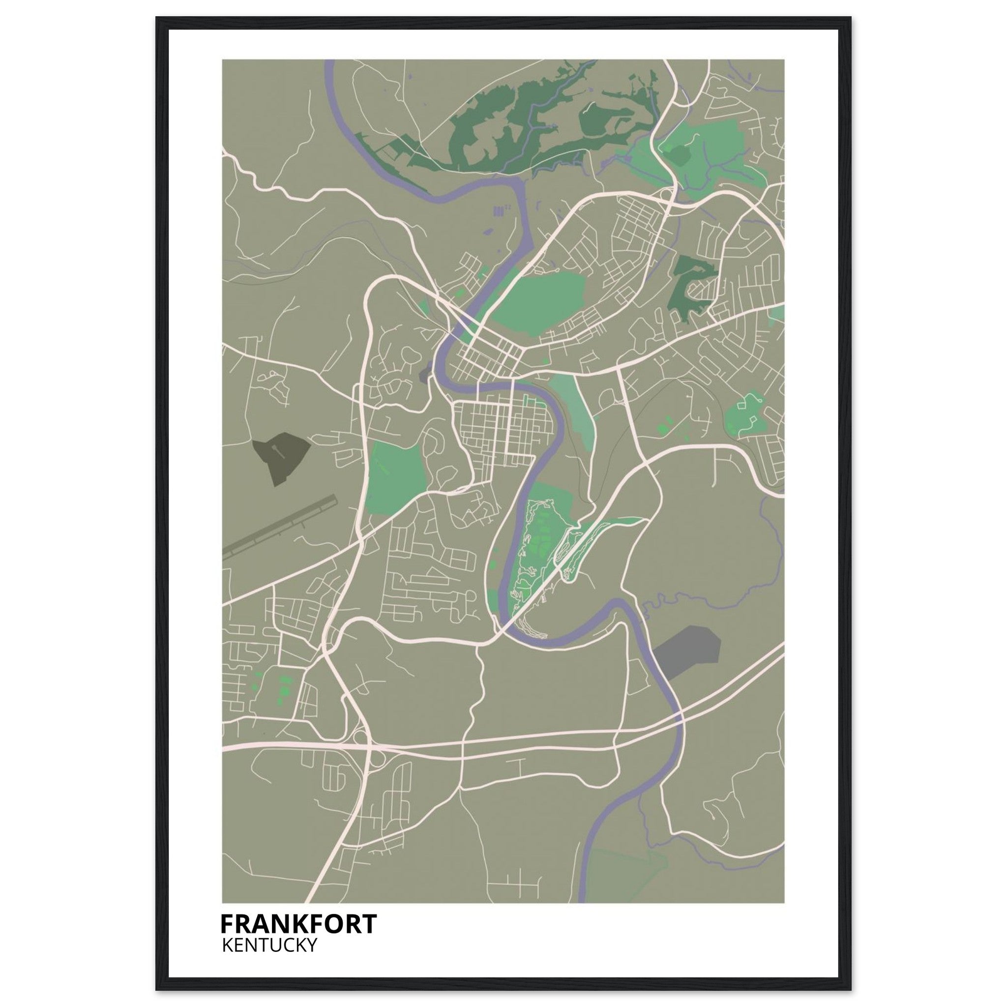 frankfort map poster print