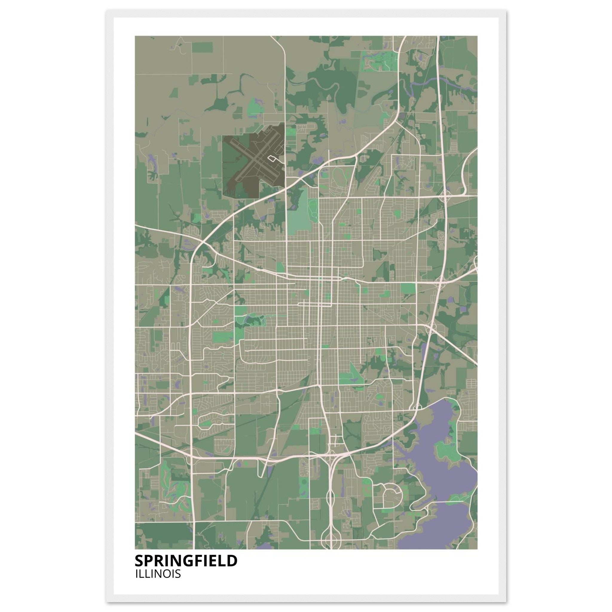 springfield map poster print