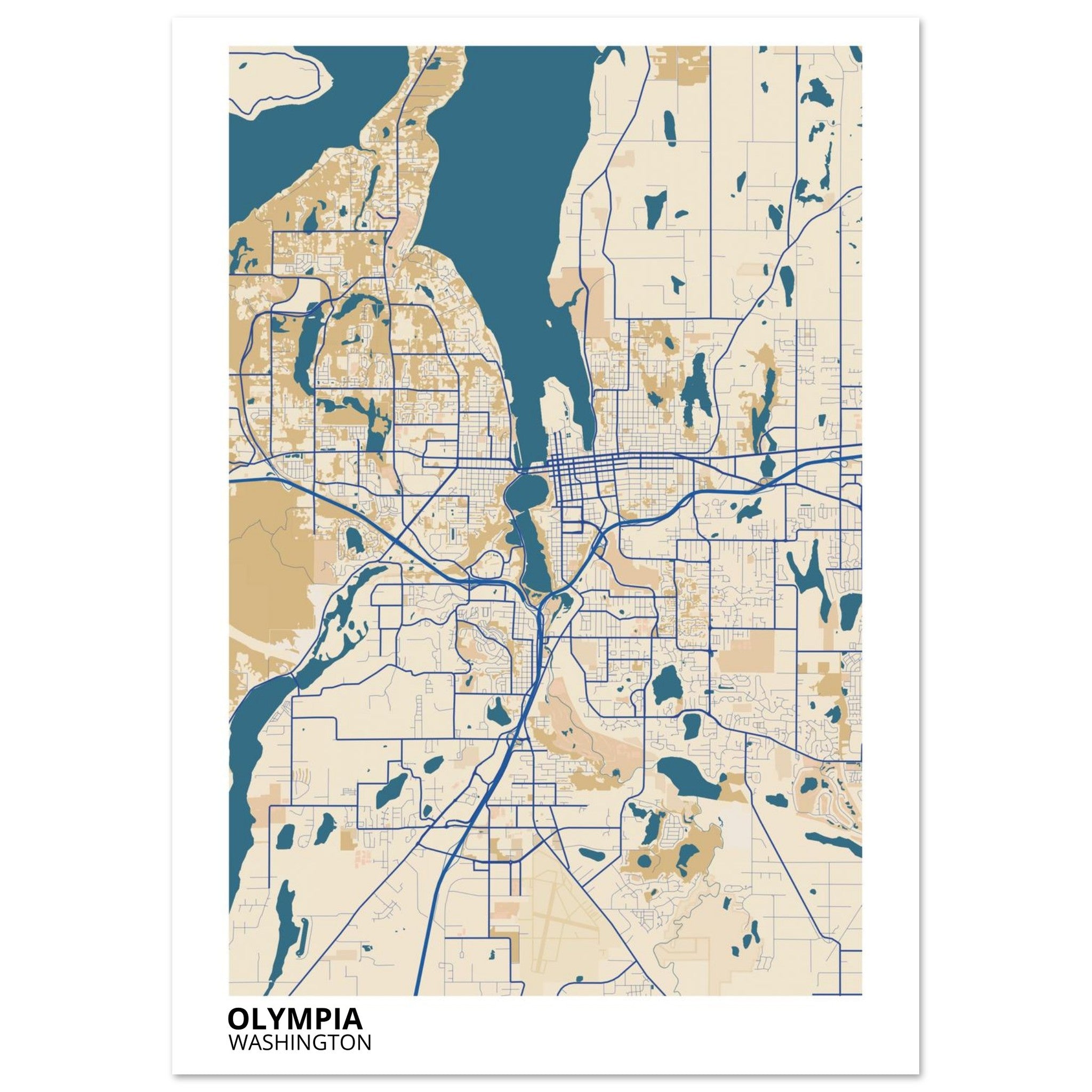 olympia map poster print
