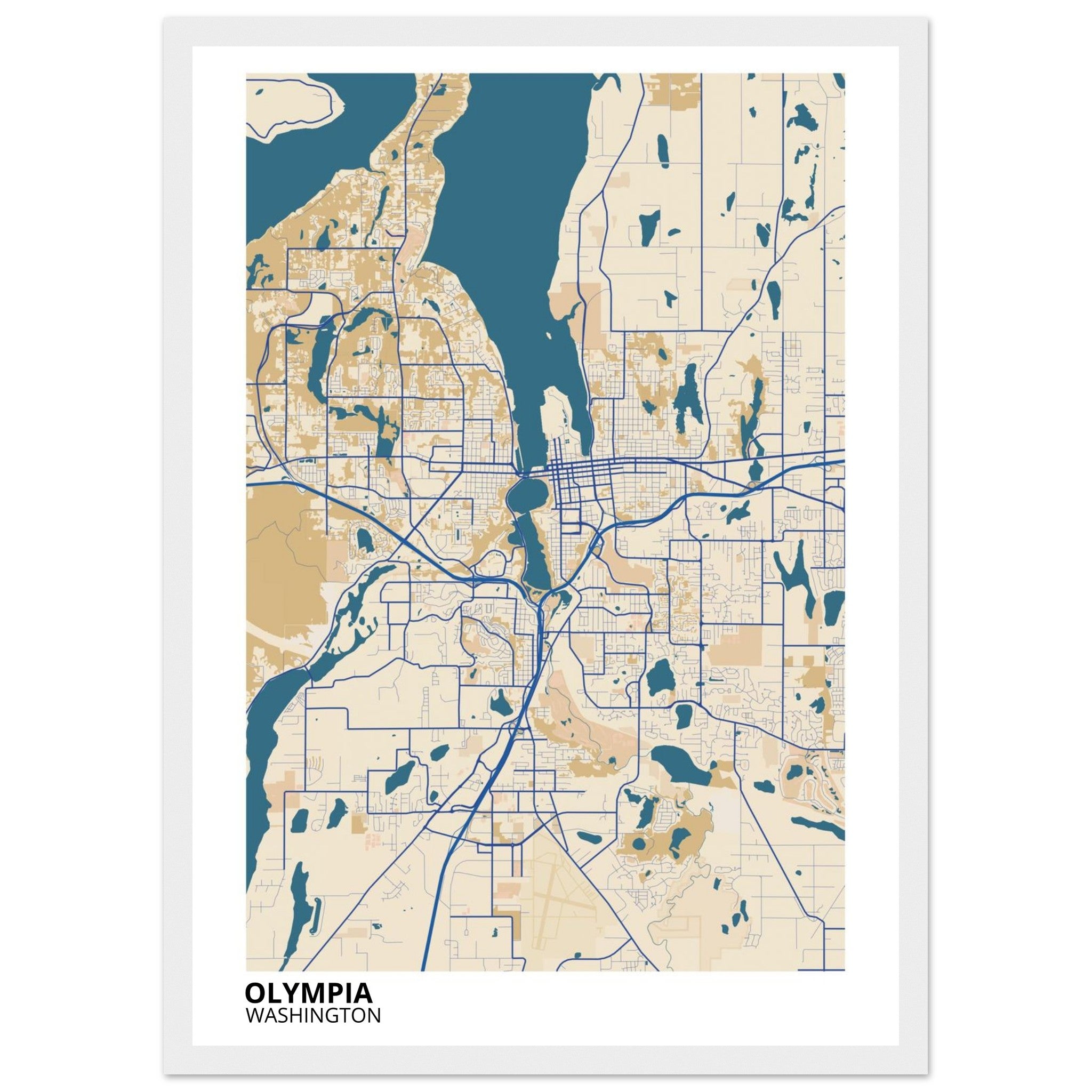 olympia map poster print