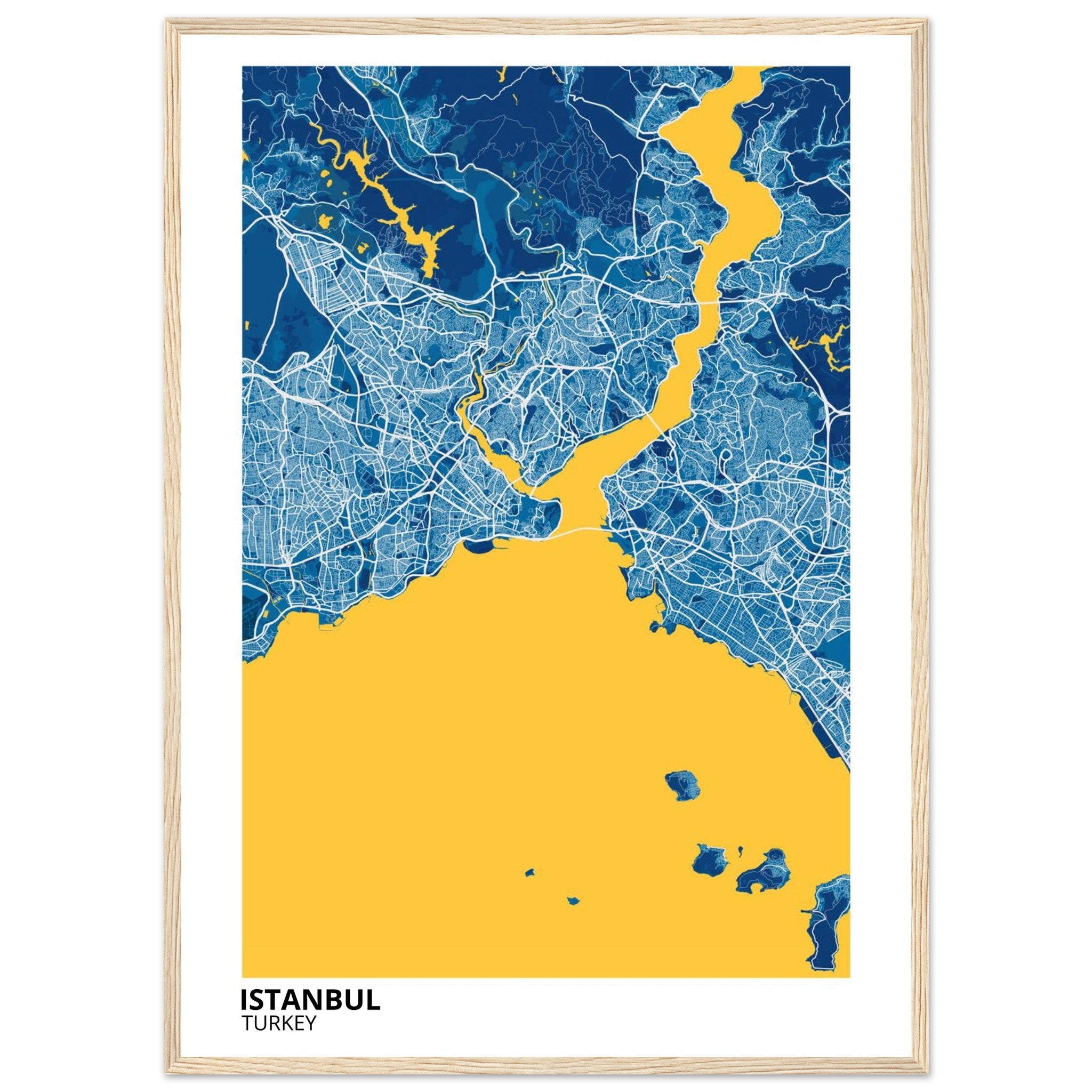 istanbul turkey map poster print