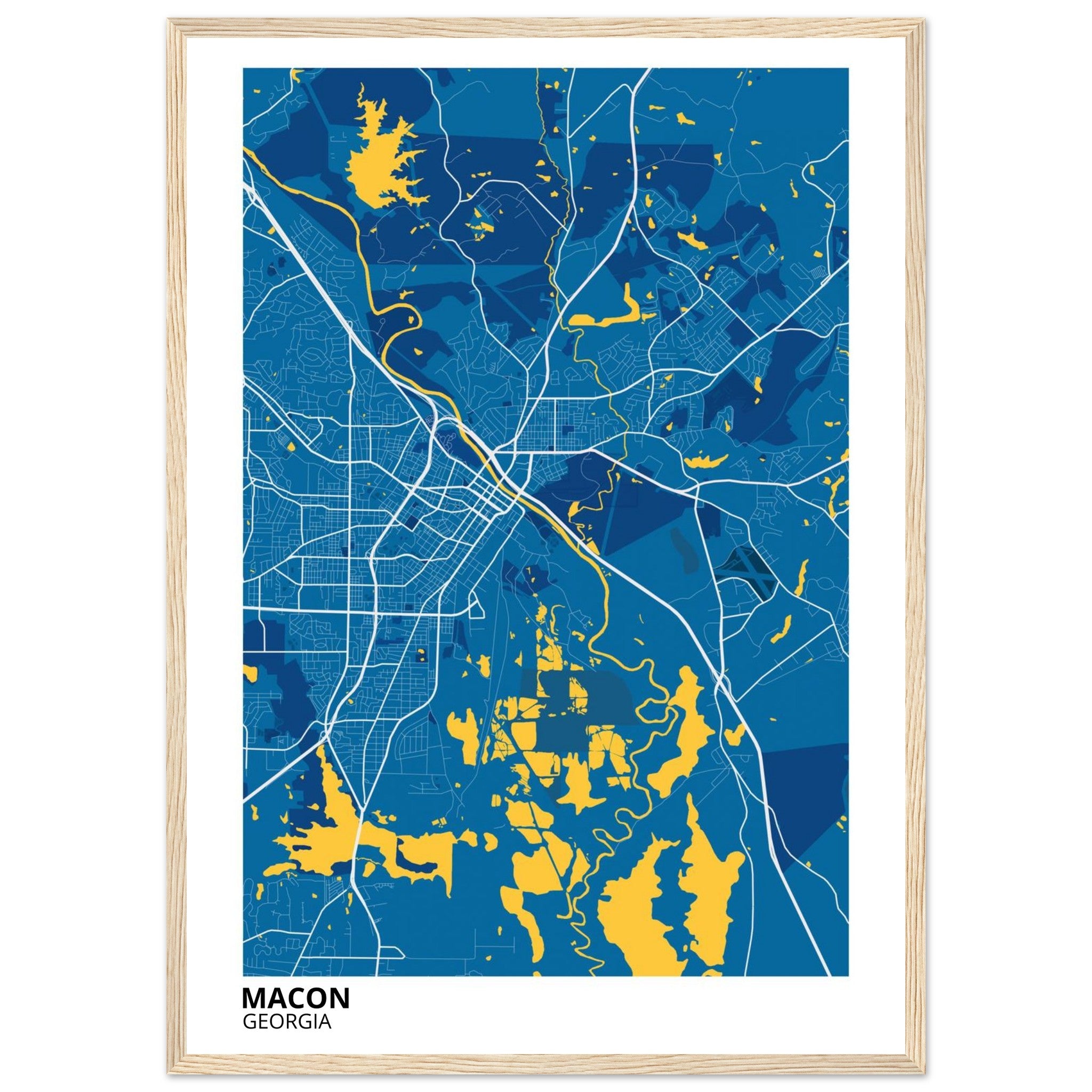 Macon Georgia City Map Poster | Custom Map Art Print - Ink And Atlas