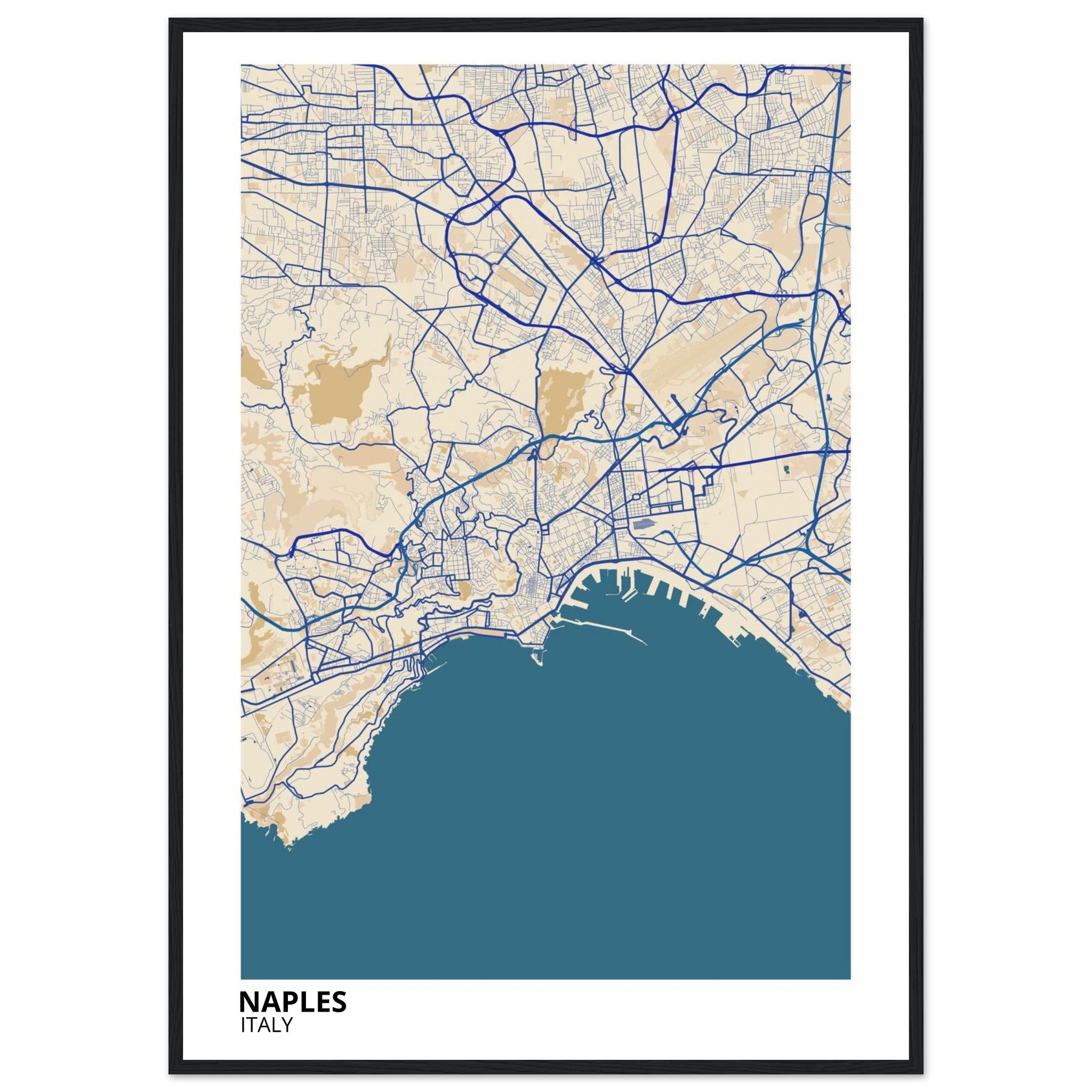 Naples Italy City Map Poster | Custom Map Art Print - Ink And Atlas