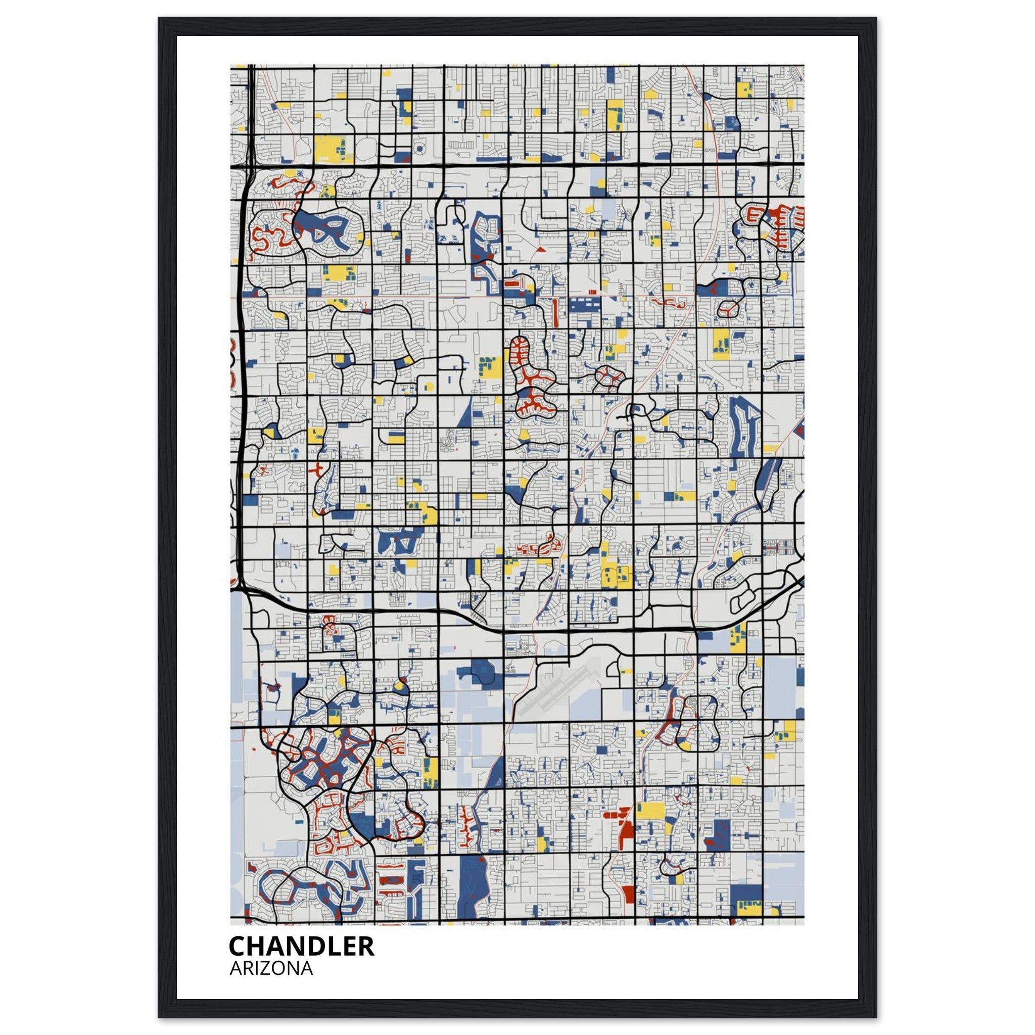 Chandler Arizona City Map Poster | Custom Map Art Print - Ink And Atlas