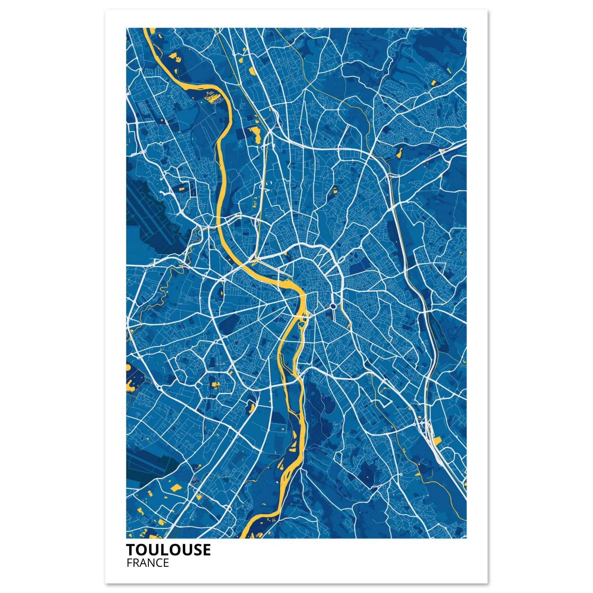 Toulouse France City Map Poster | Custom Map Art Print - Ink And Atlas
