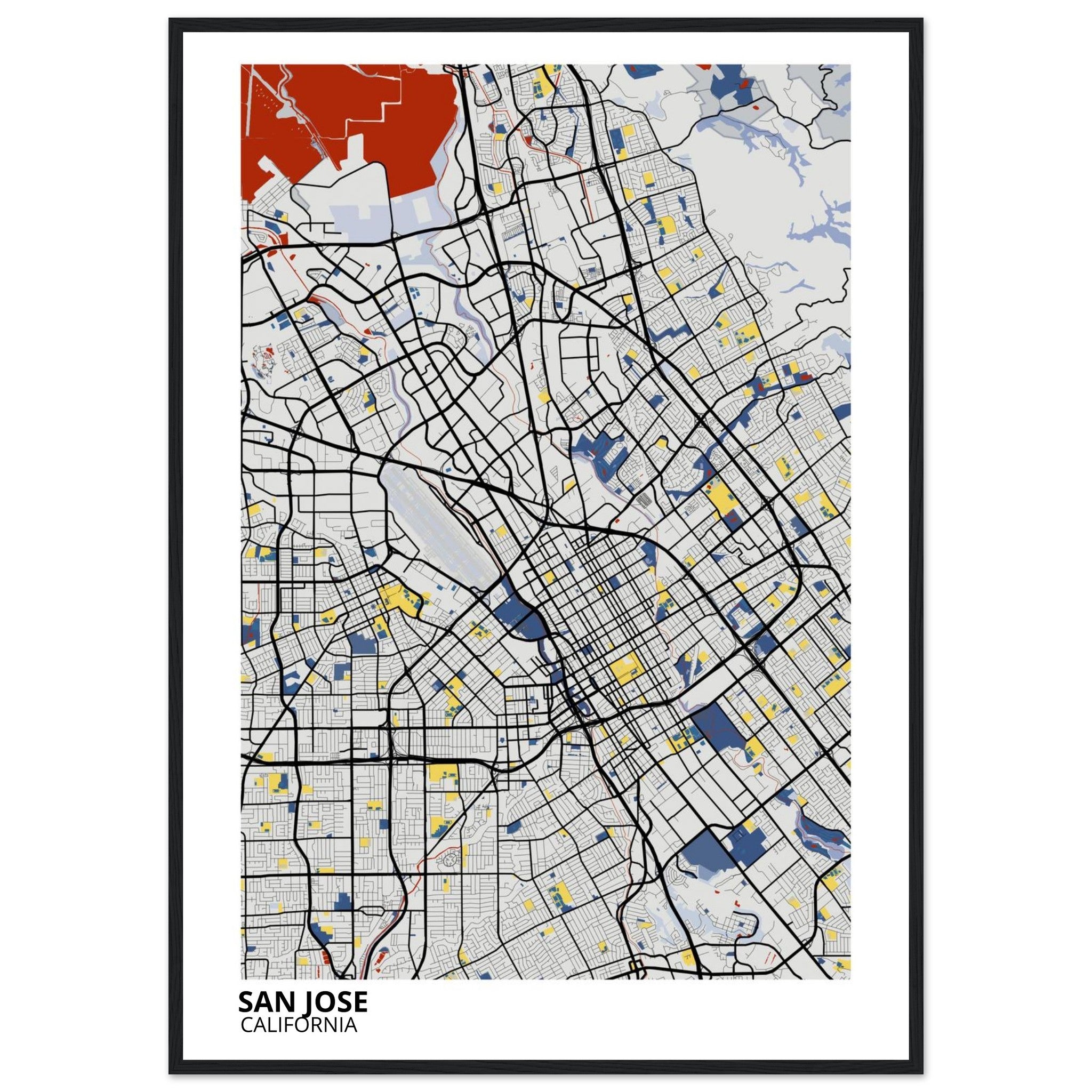 san jose map poster print