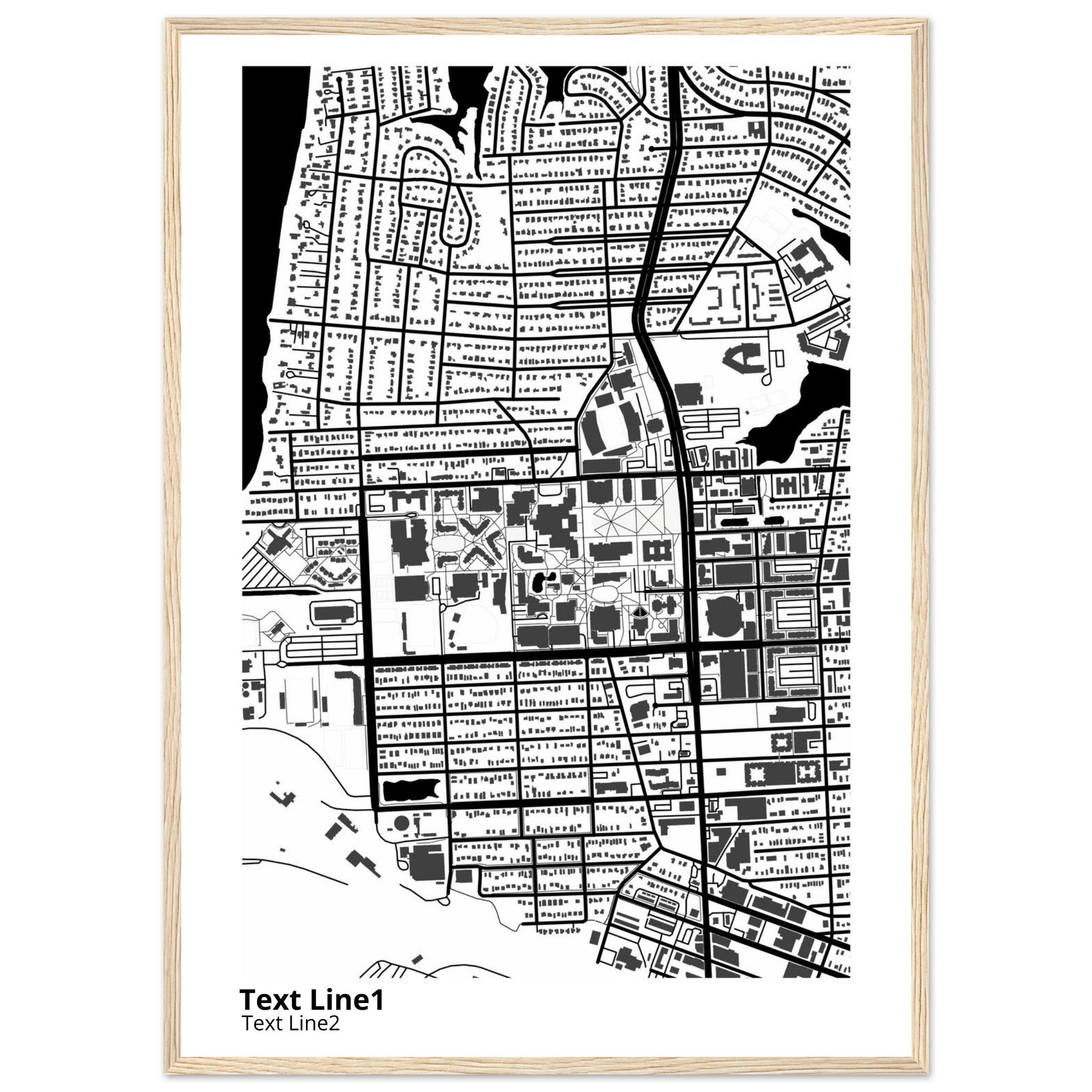 old dominion university virginia modern campus map print