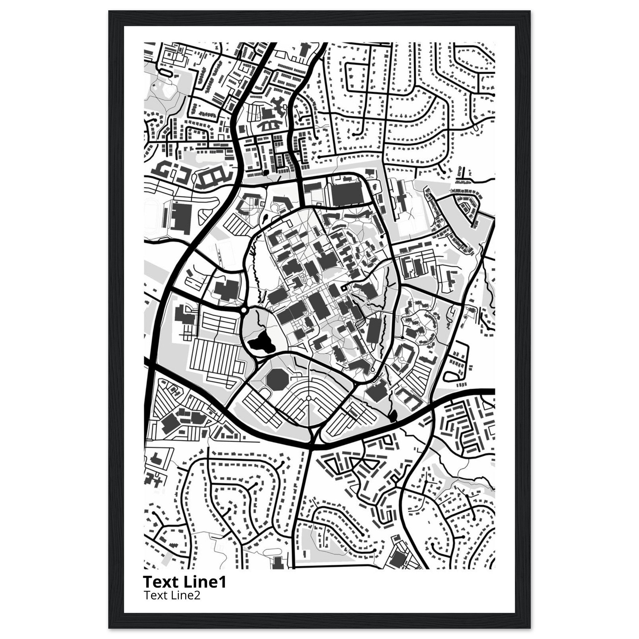 george mason university virginia modern campus map print