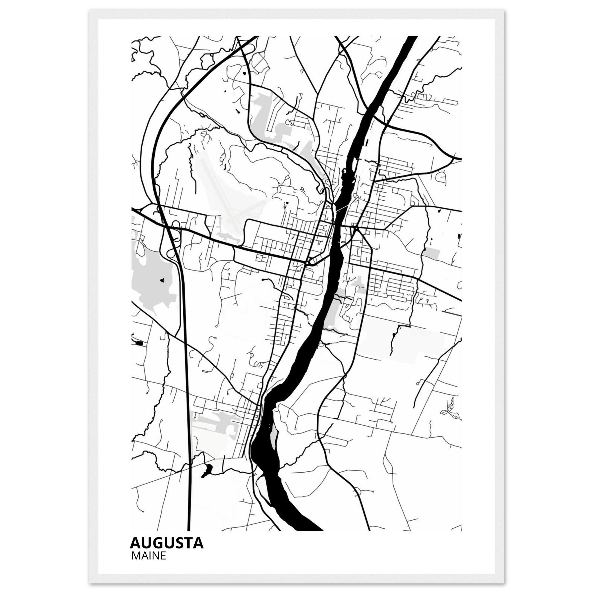 augusta map poster print