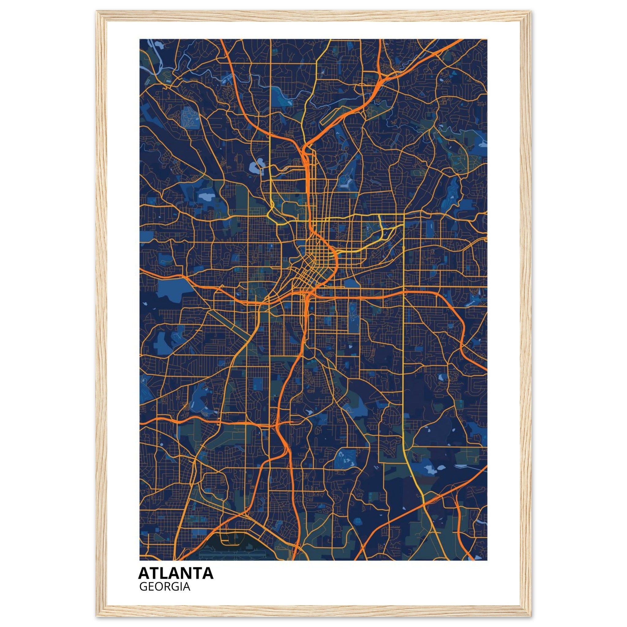 atlanta map poster print