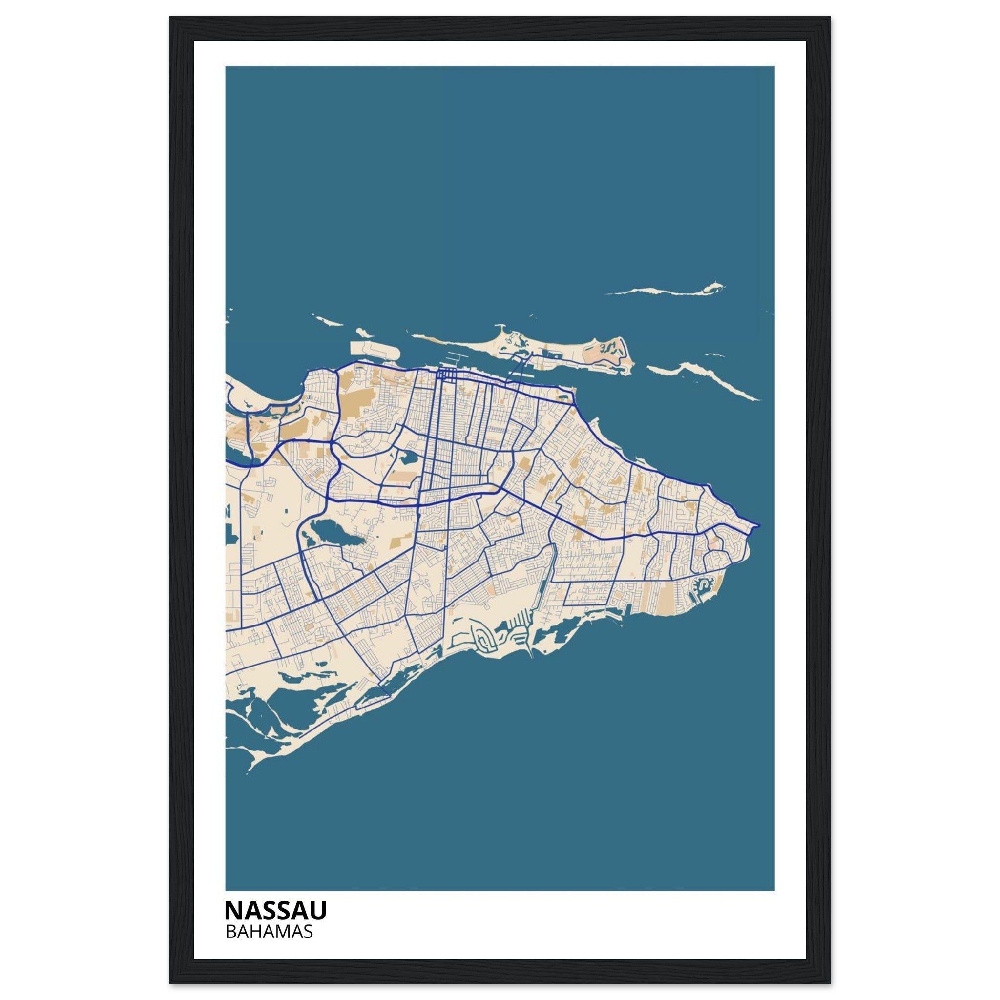 Nassau Bahamas City Map Poster | Custom Map Art Print - Ink And Atlas