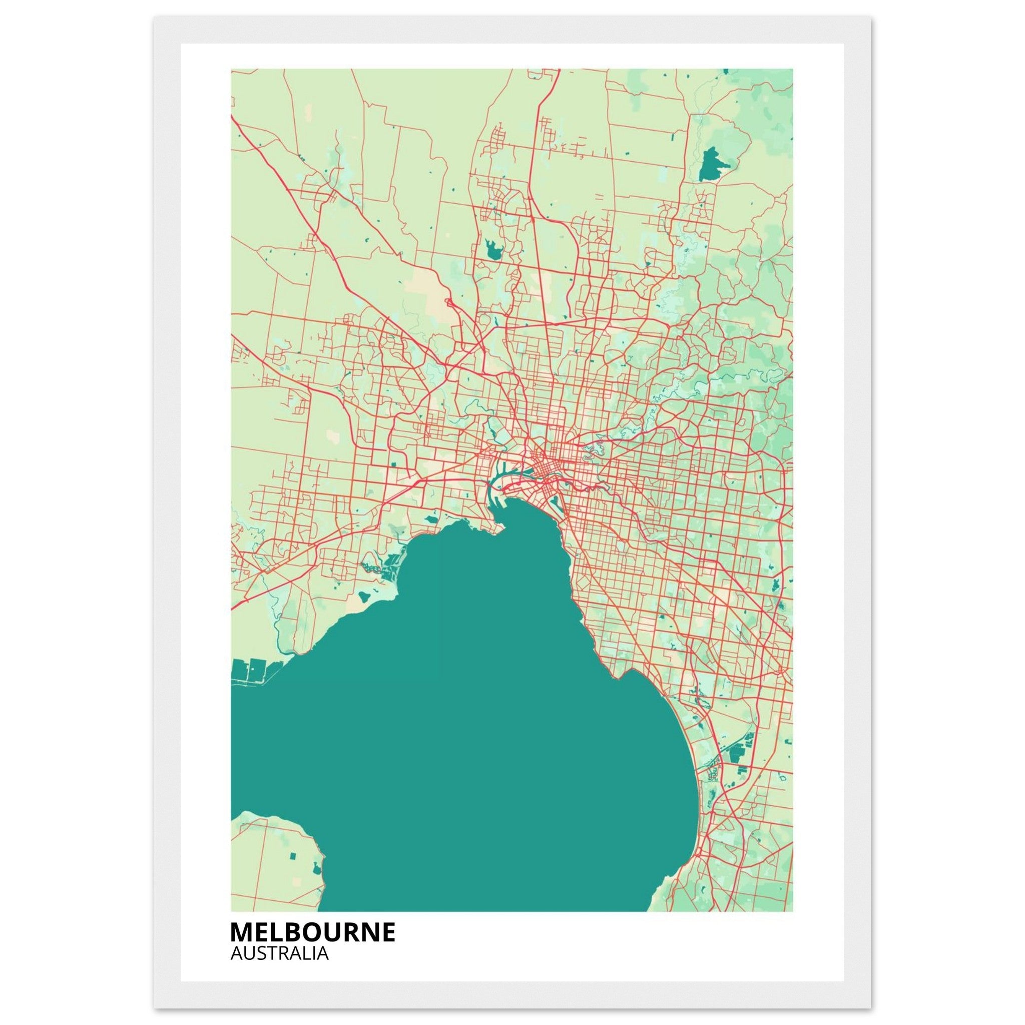Melbourne Australia City Map Poster | Custom Map Art Print - Ink And Atlas