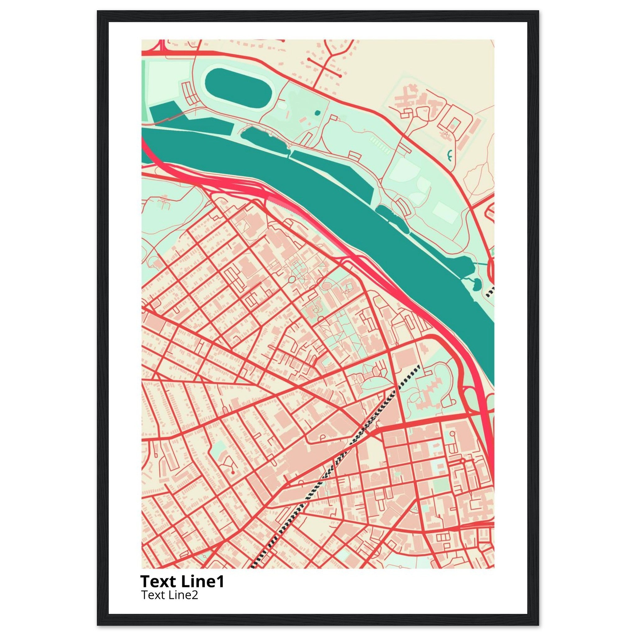 rutgers university new brunswick modern campus map print
