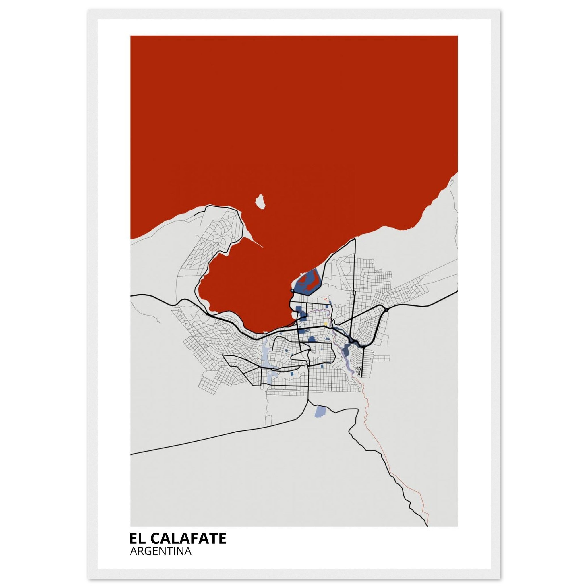 El Calafate Argentina City Map Poster | Custom Map Art Print - Ink And Atlas