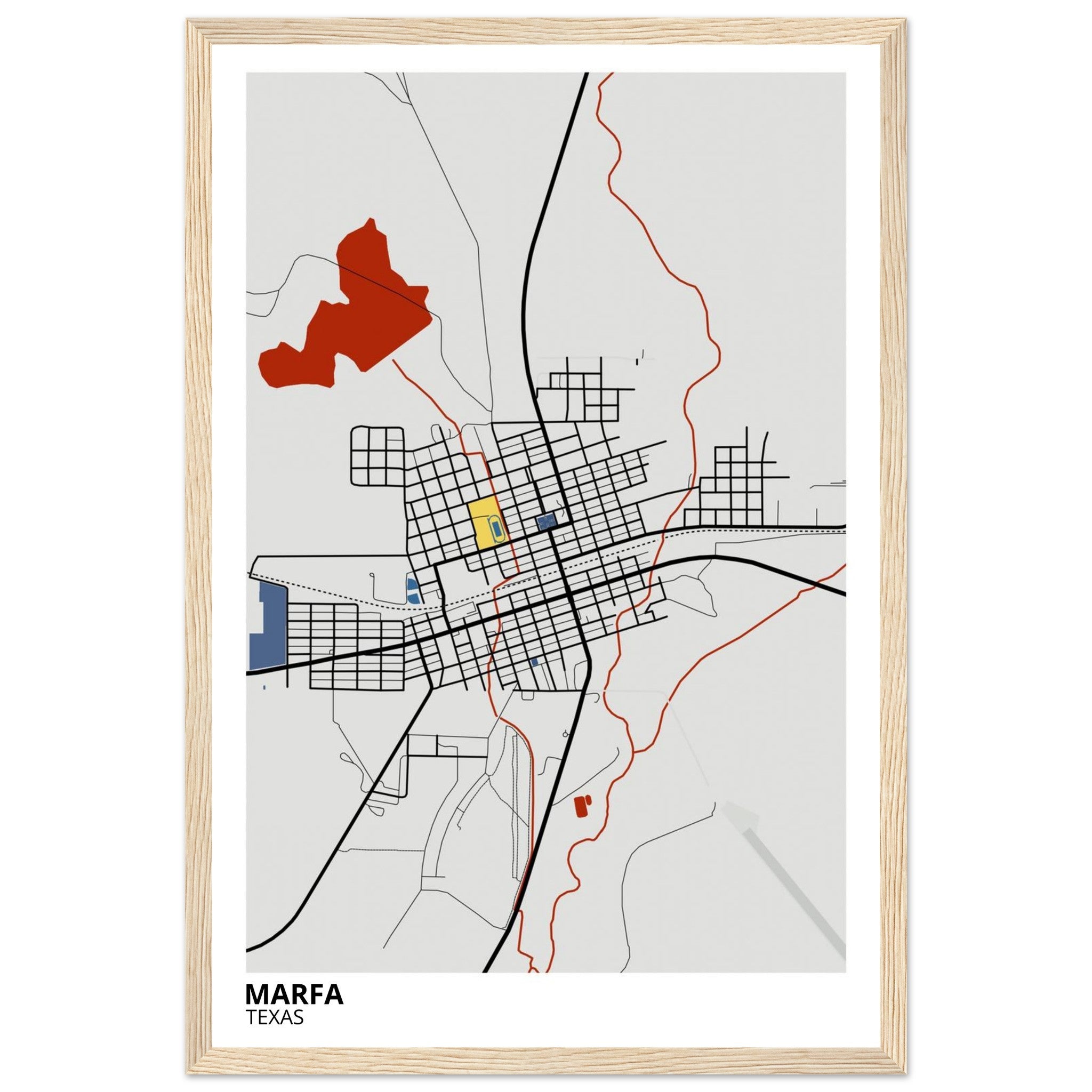 Marfa Texas City Map Poster | Custom Map Art Print - Ink And Atlas