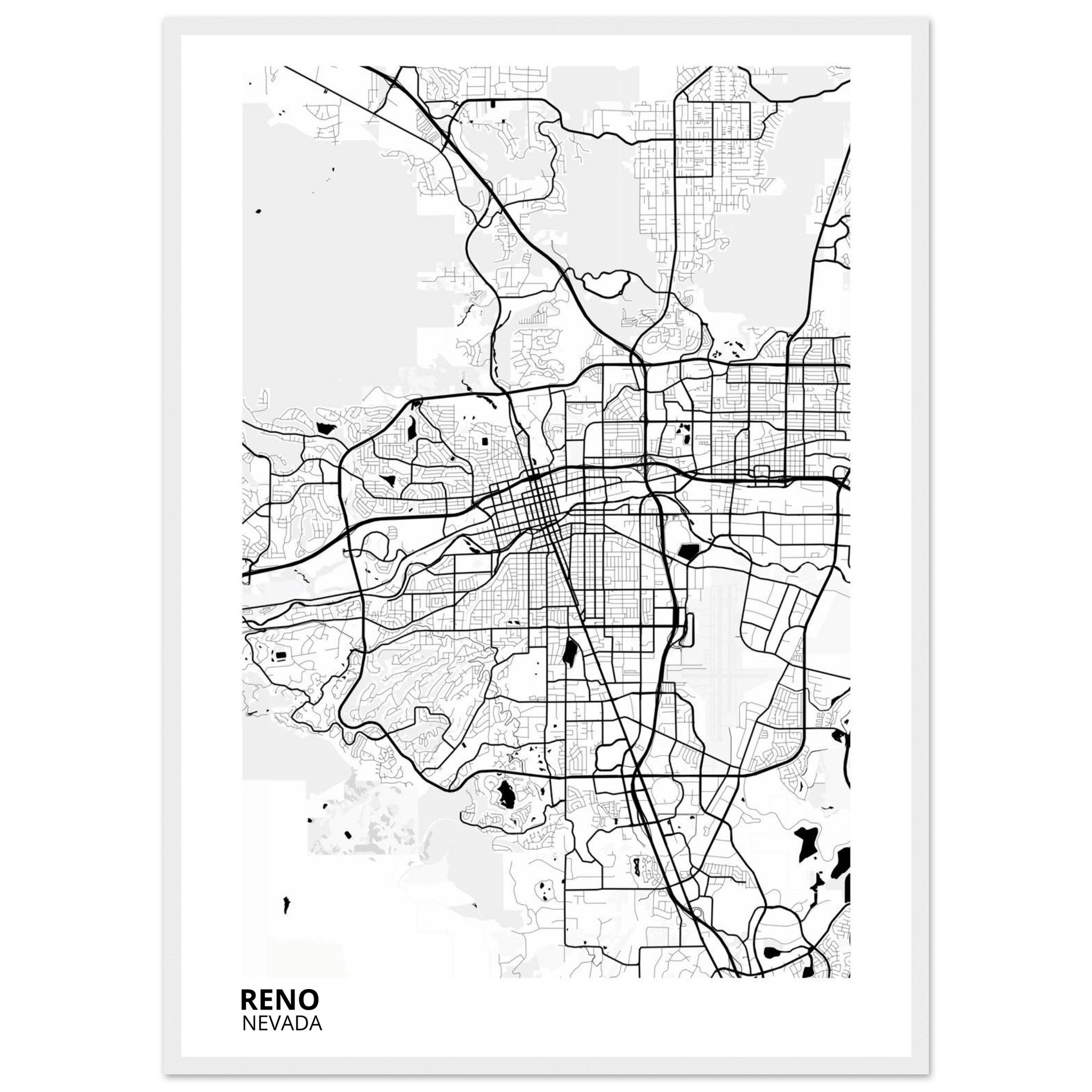 reno map poster print
