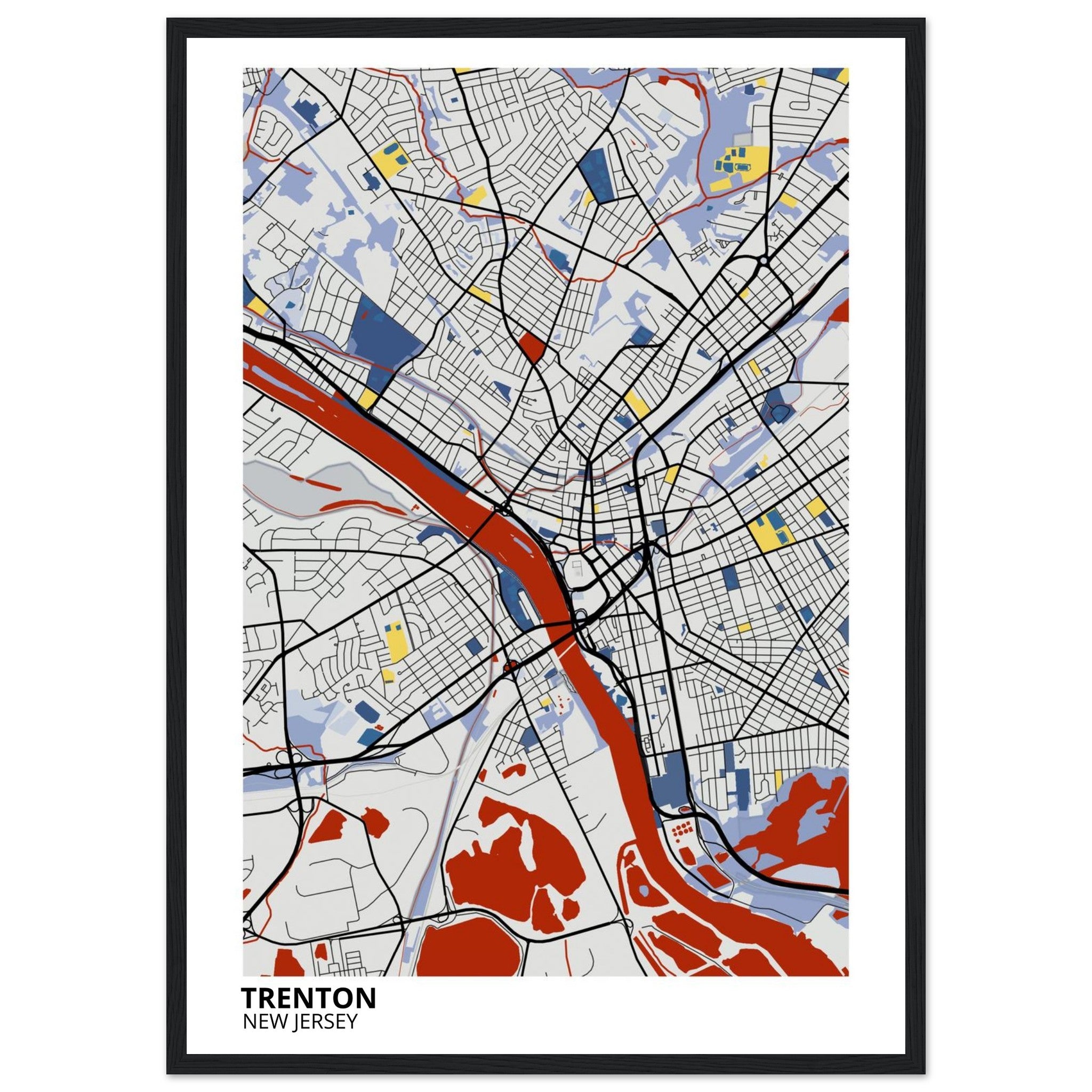 trenton map poster print