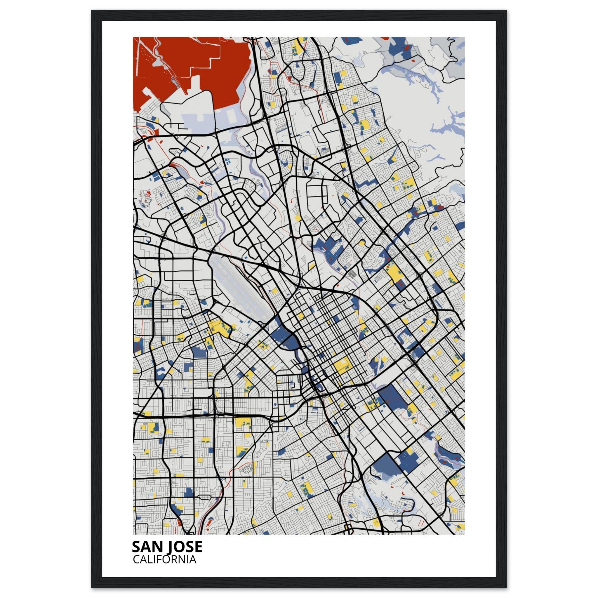 san jose map poster print