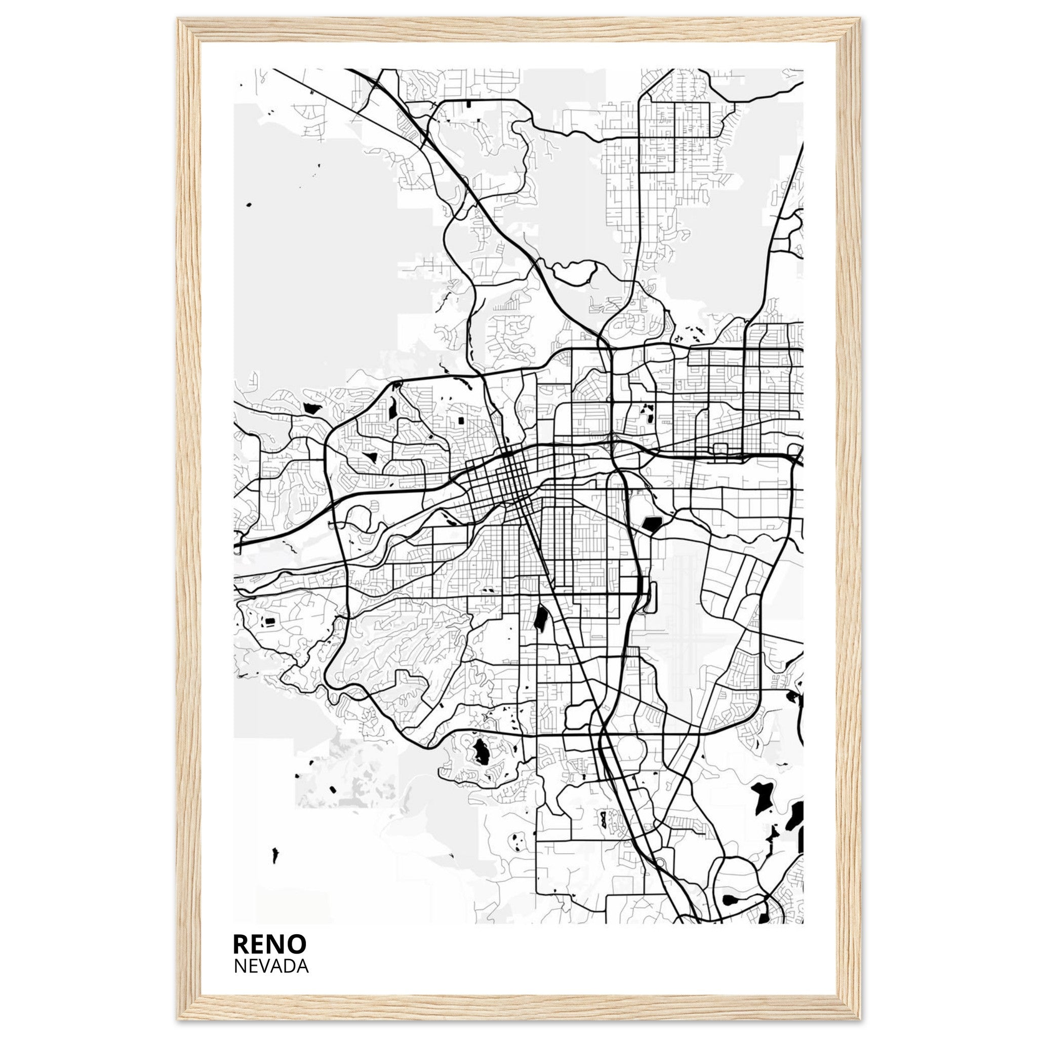 reno map poster print