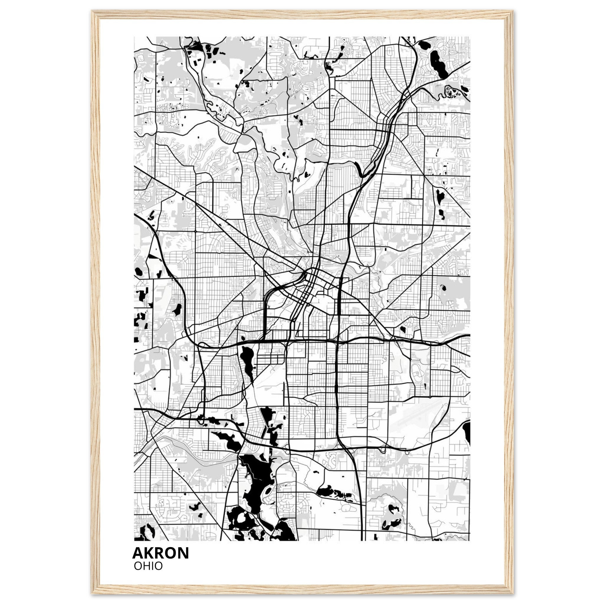 akron map poster print