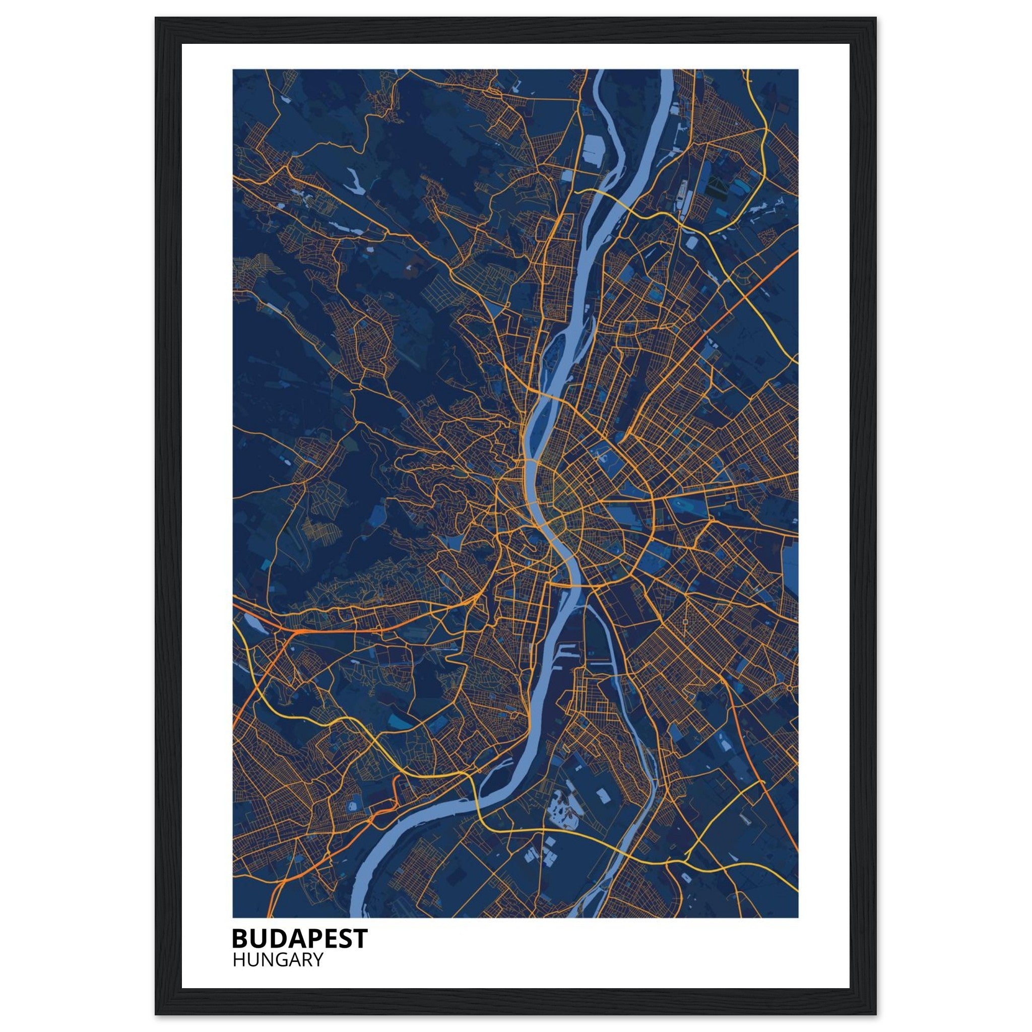Budapest Hungary City Map Poster | Custom Map Art Print - Ink And Atlas