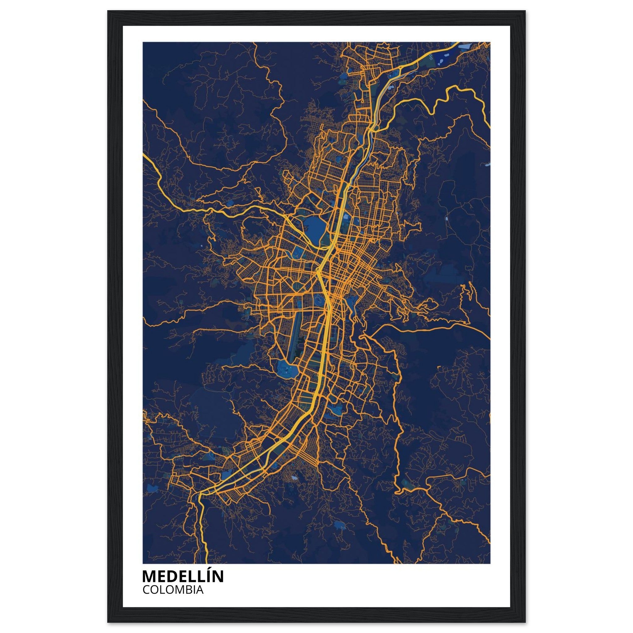 Medellín Colombia City Map Poster | Custom Map Art Print - Ink And Atlas