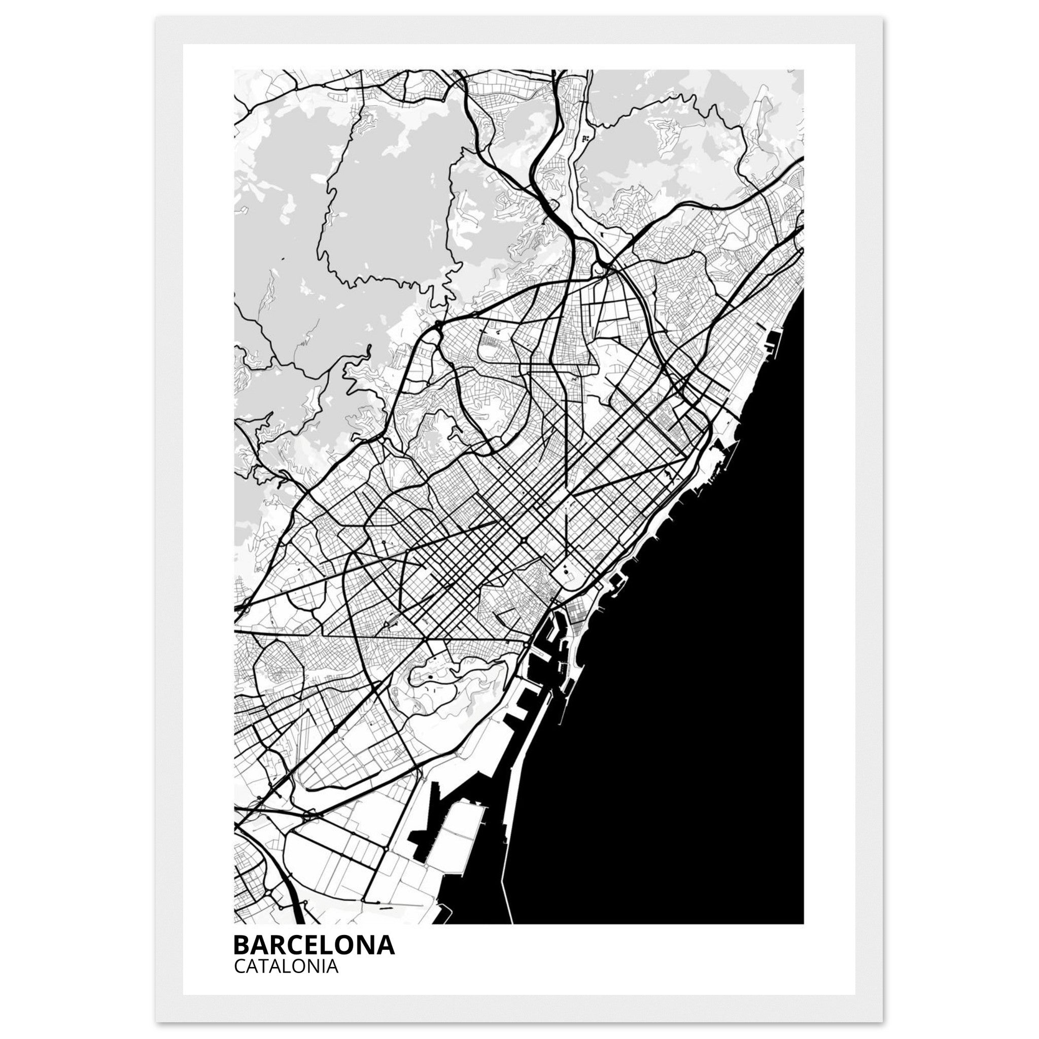 Barcelona Spain City Map Poster | Custom Map Art Print - Ink And Atlas