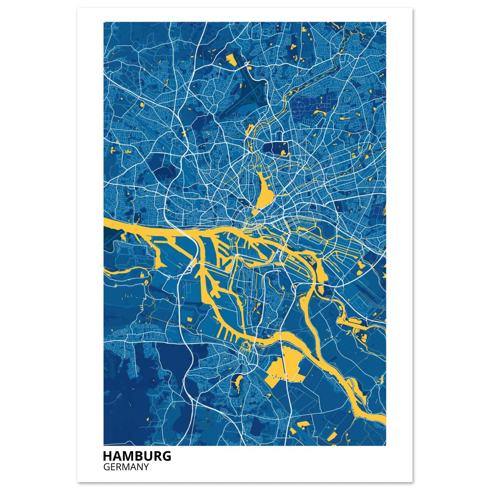 Hamburg Germany City Map Poster | Custom Map Art Print - Ink And Atlas