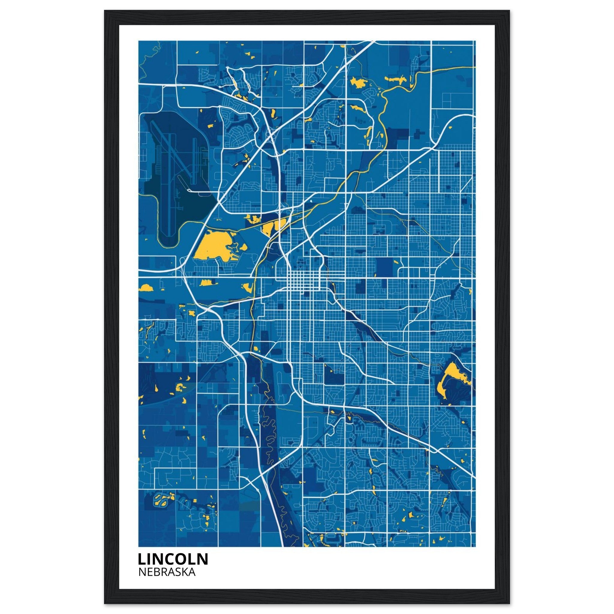 lincoln map poster print